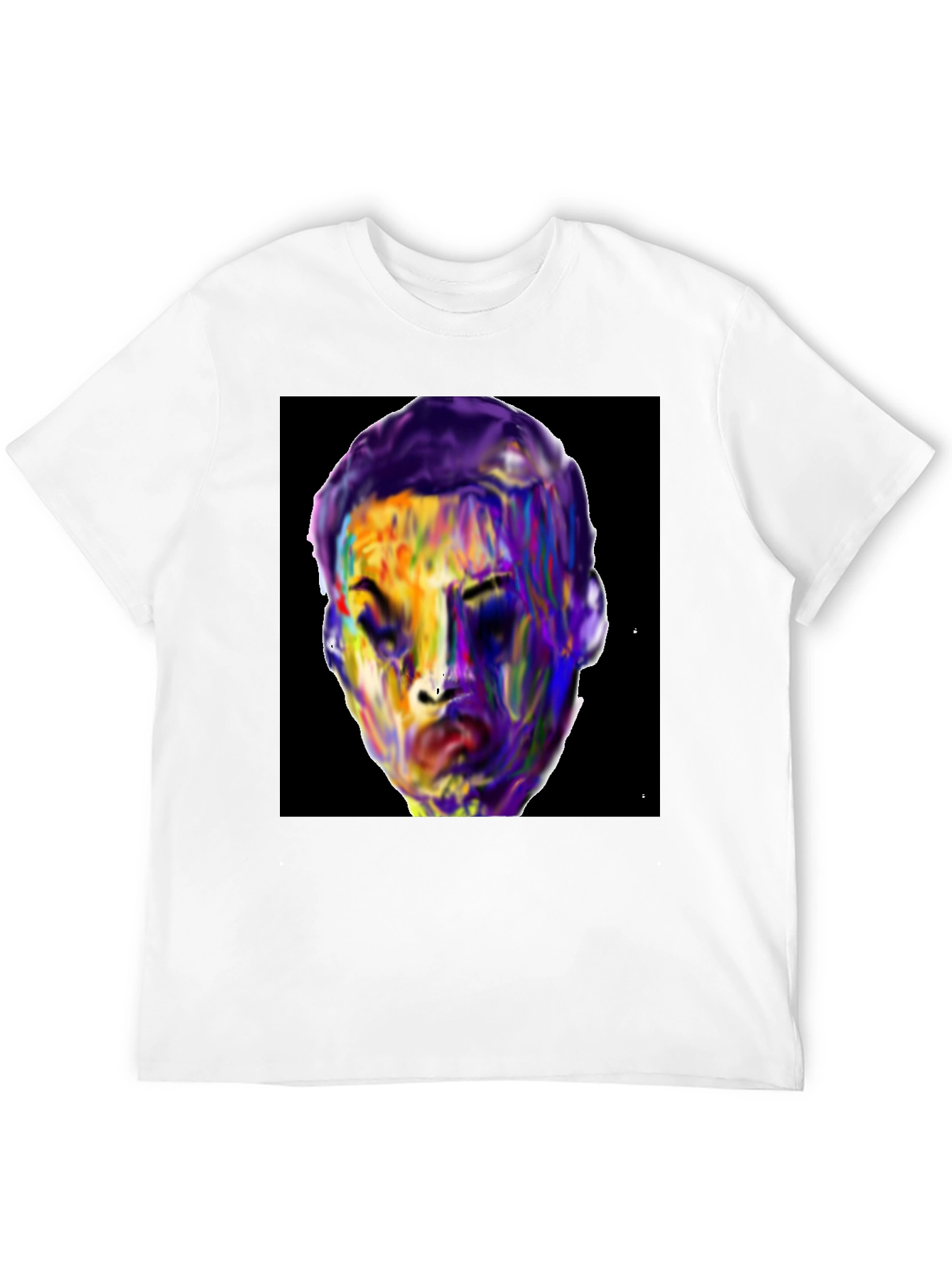 Vivid Face Graphic Tee - Black Cotton Blend