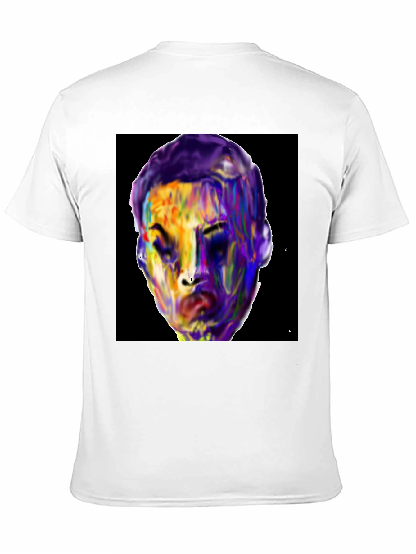 Vivid Face Graphic Tee - Black Cotton Blend
