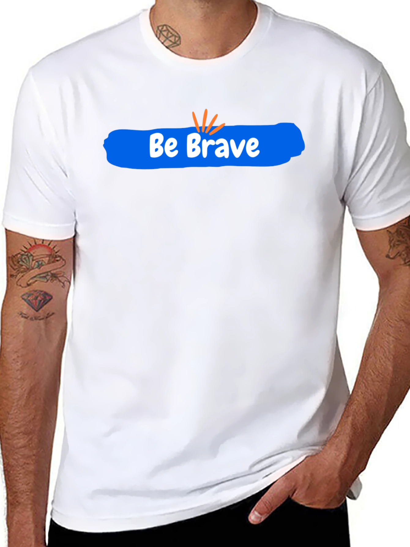 Be Brave Graphic Tee - Black Cotton Comfort