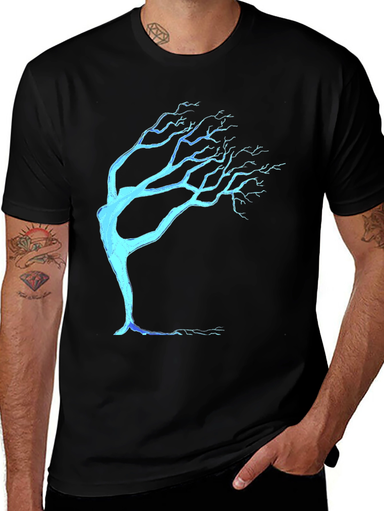 Abstract Tree Graphic Tee - Modern Casual Style