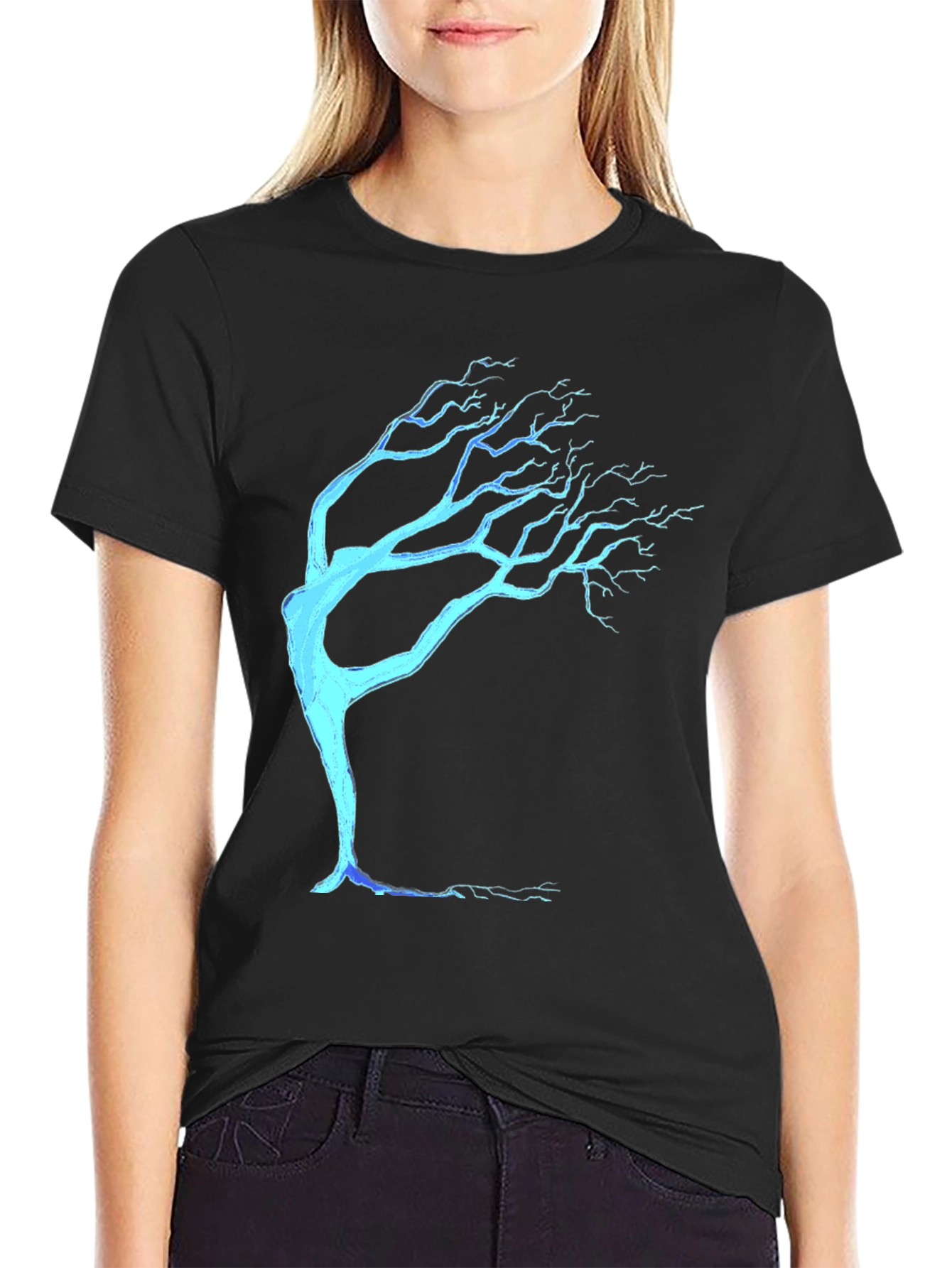 Abstract Tree Graphic Tee - Modern Casual Style