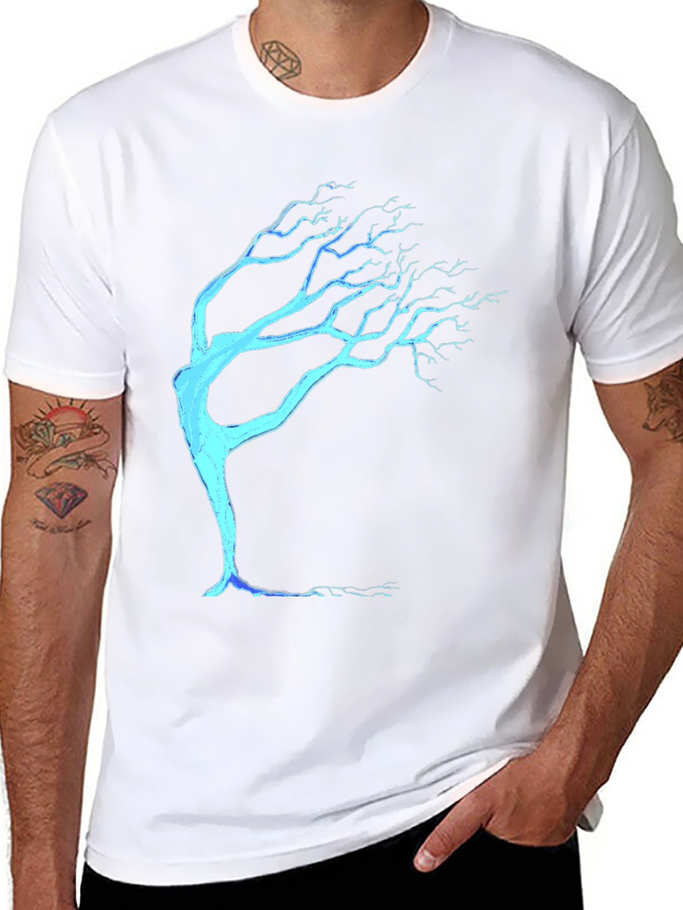 Abstract Tree Graphic Tee - Modern Casual Style