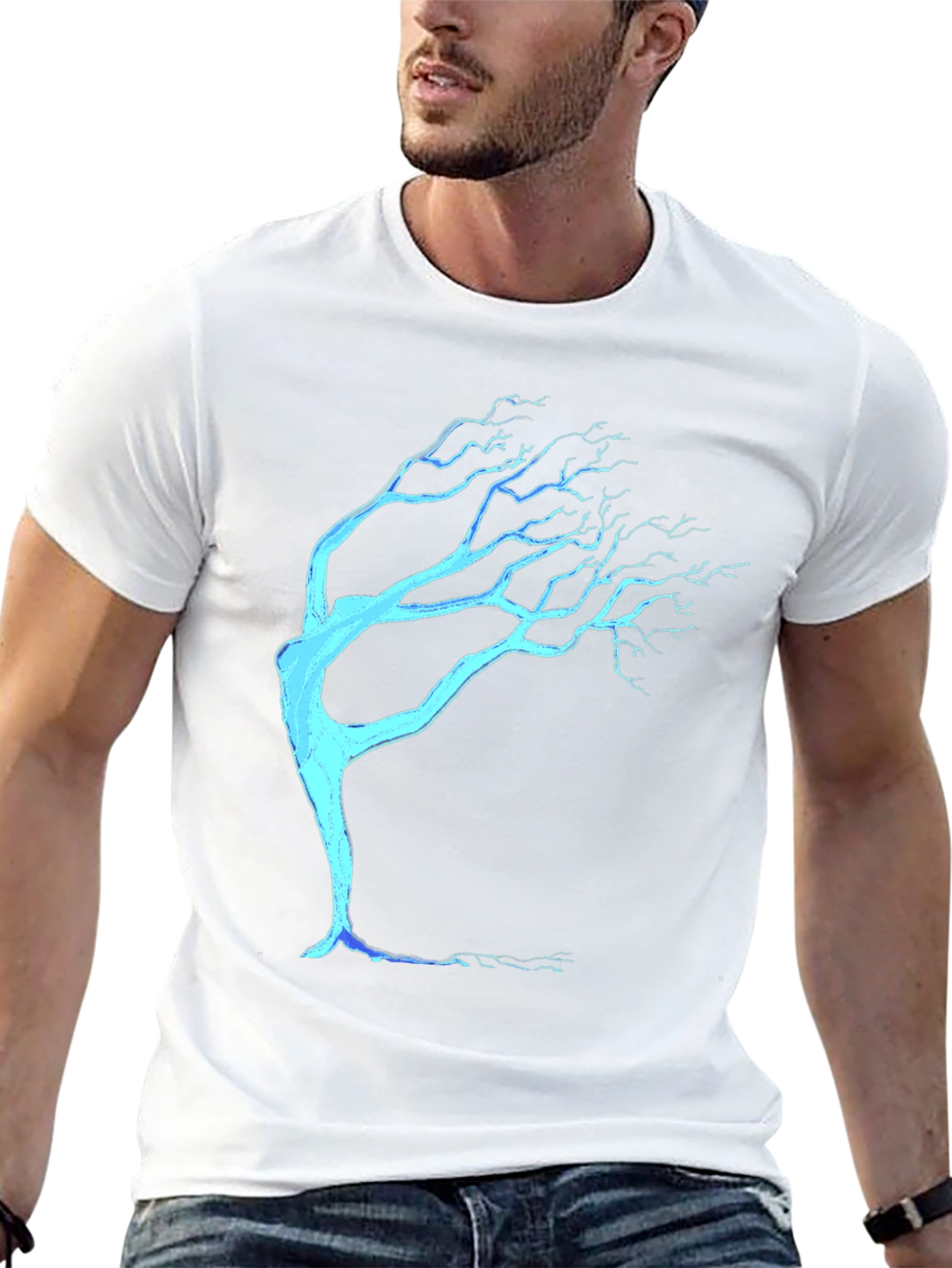 Abstract Tree Graphic Tee - Modern Casual Style