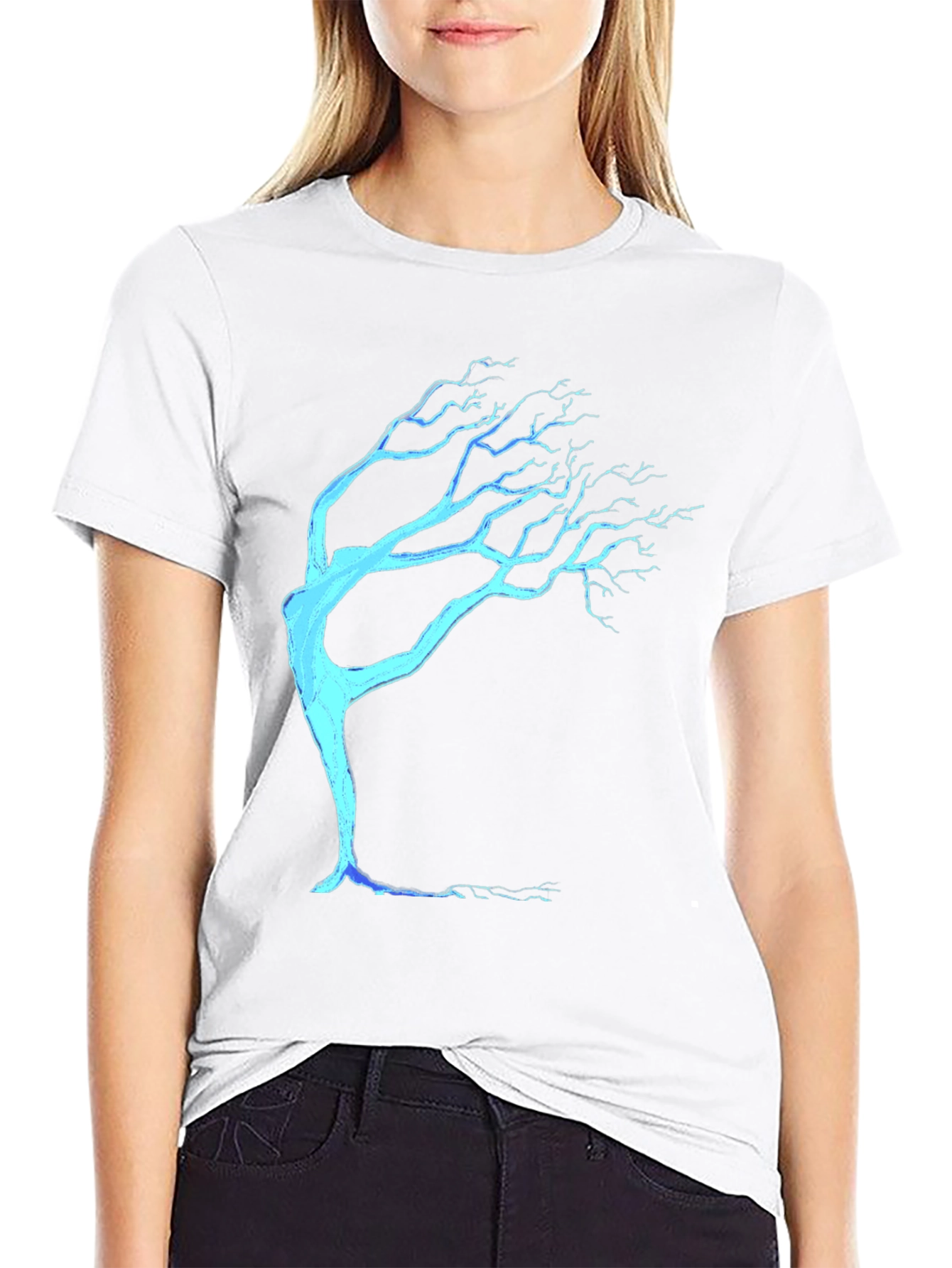 Abstract Tree Graphic Tee - Modern Casual Style