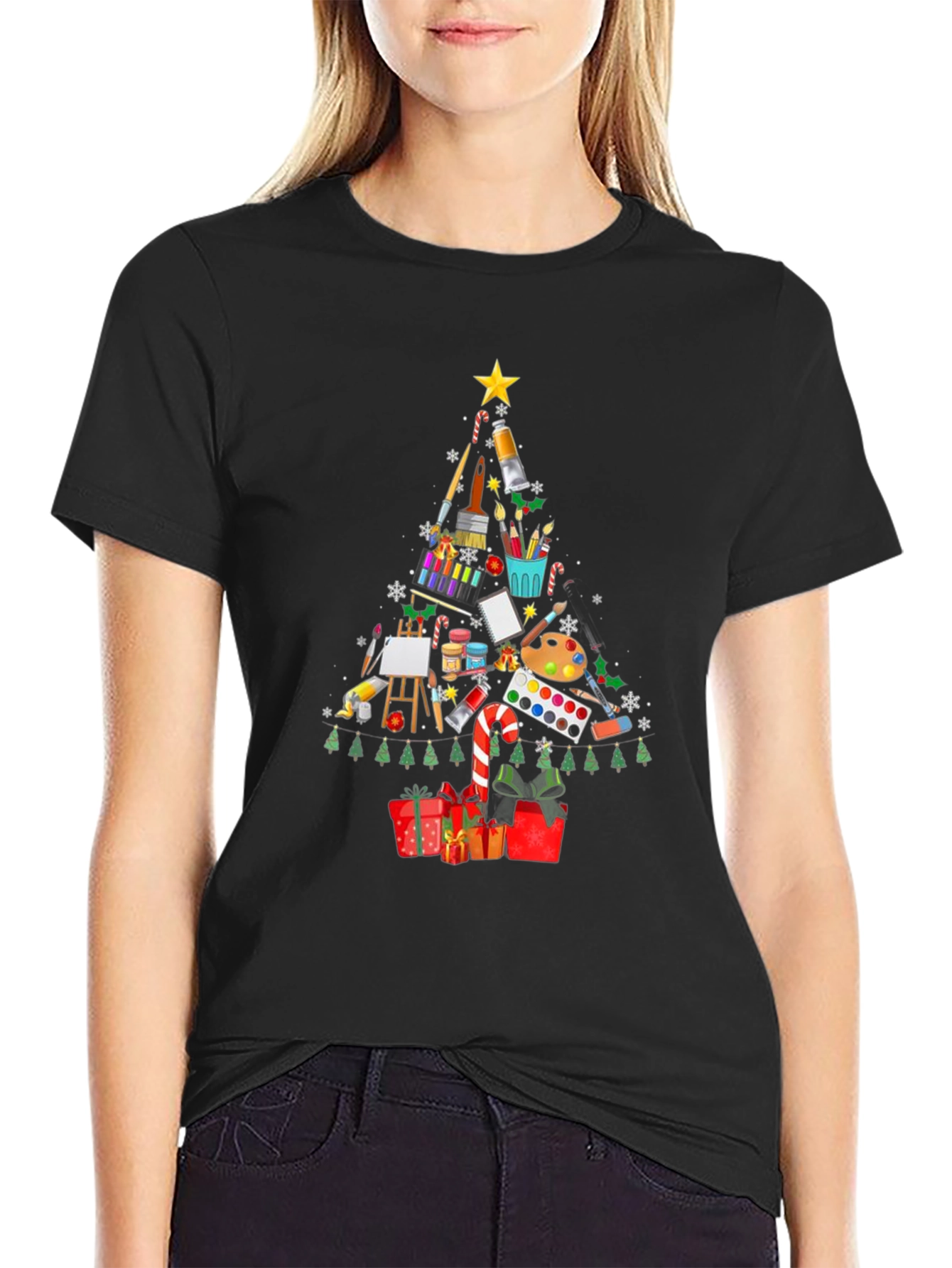 Artist Christmas Tree T-Shirt