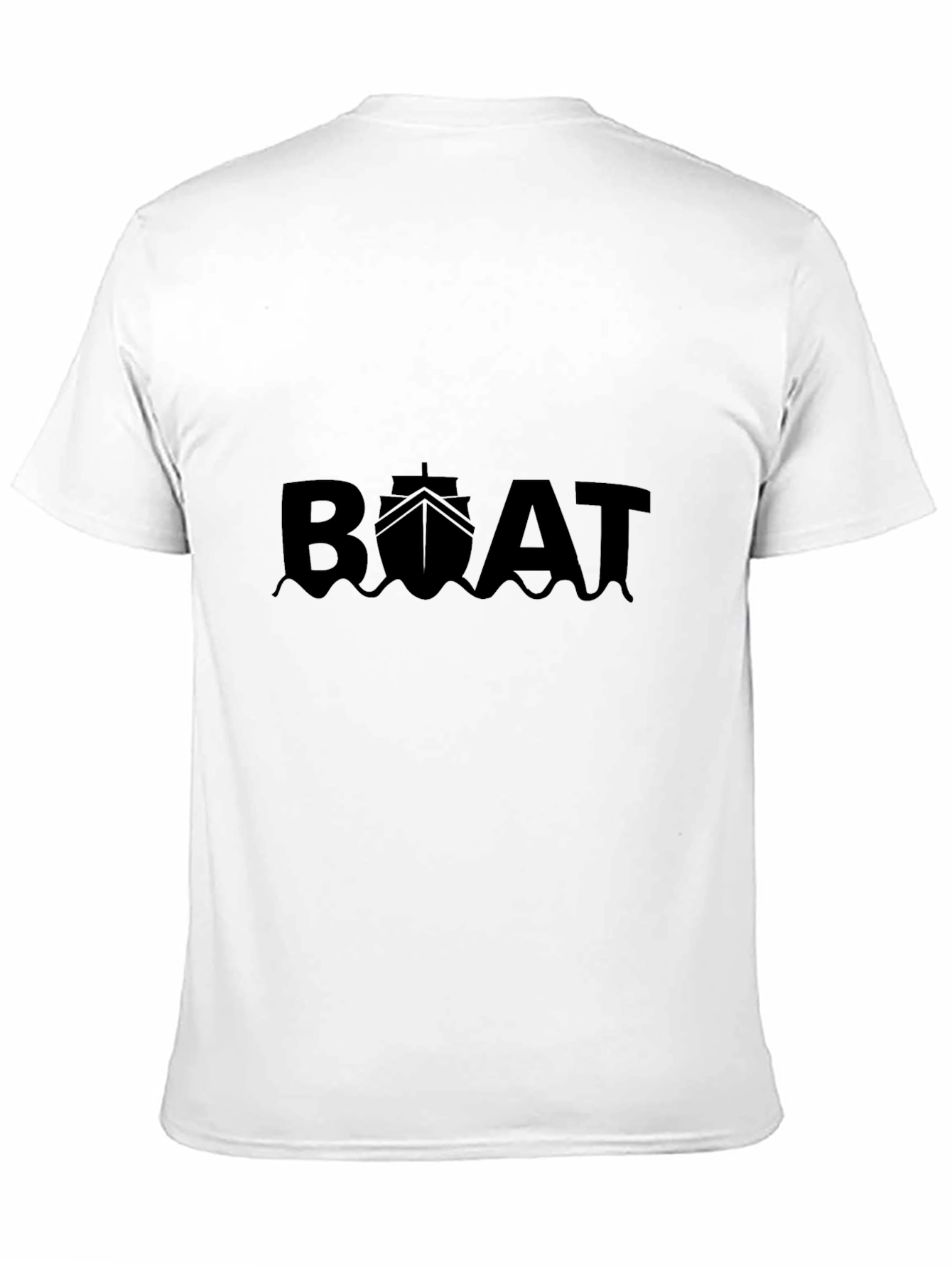 Boat Graphic Tee - Black Cotton T-Shirt