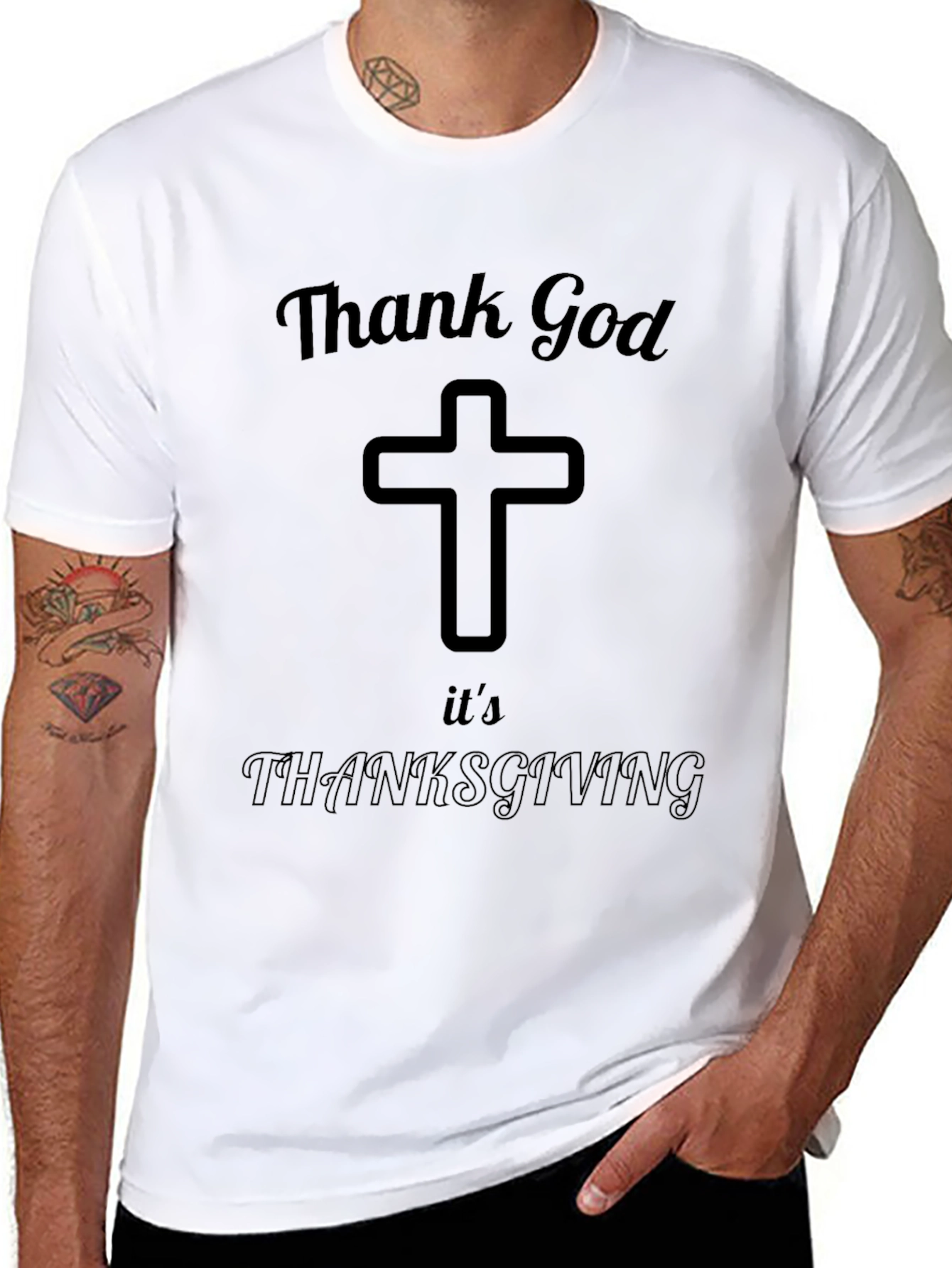 Thank God Its Thanksgiving Black T-Shirt