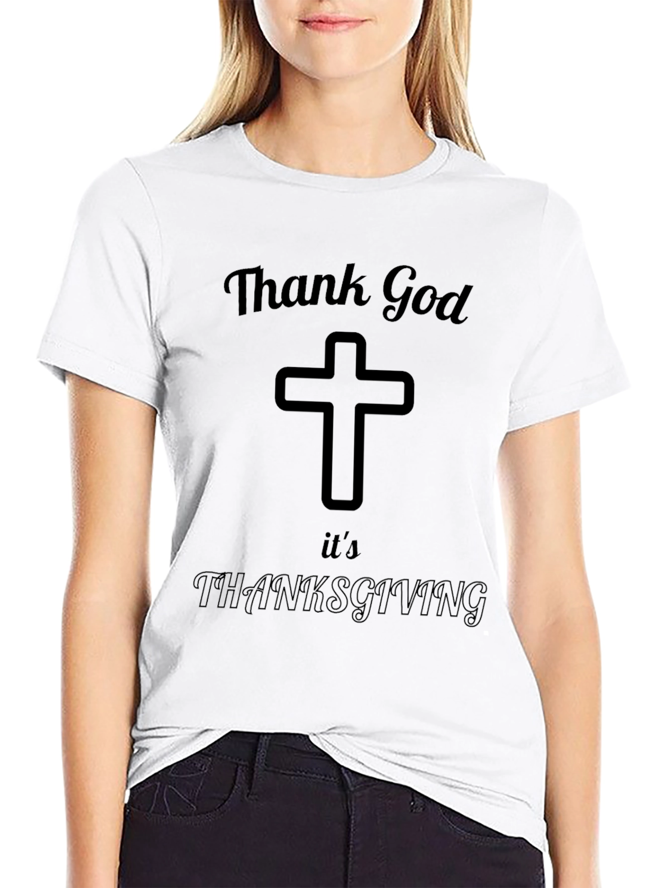 Thank God Its Thanksgiving Black T-Shirt