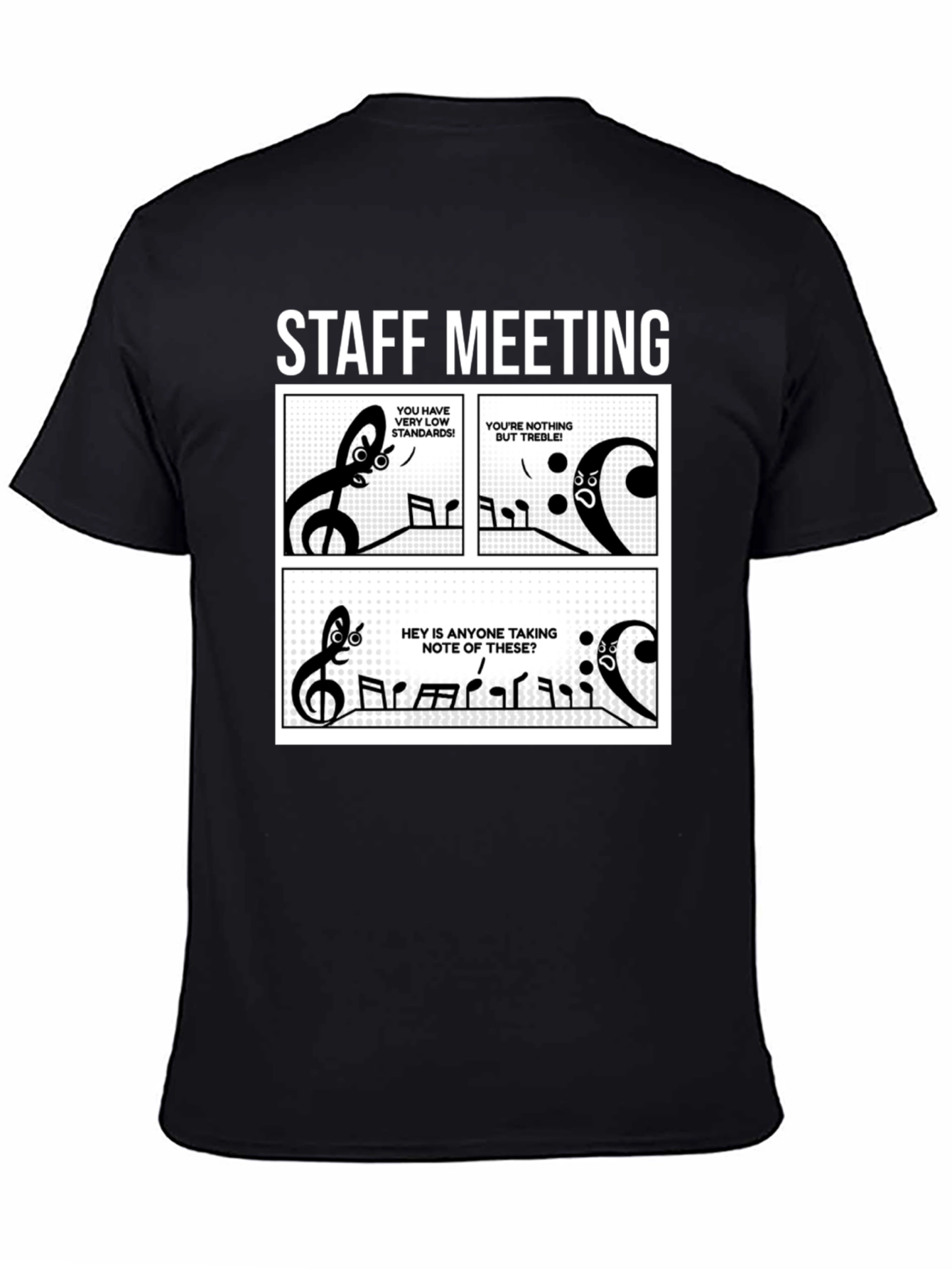 Music Staff Meeting T-Shirt - Treble Humor