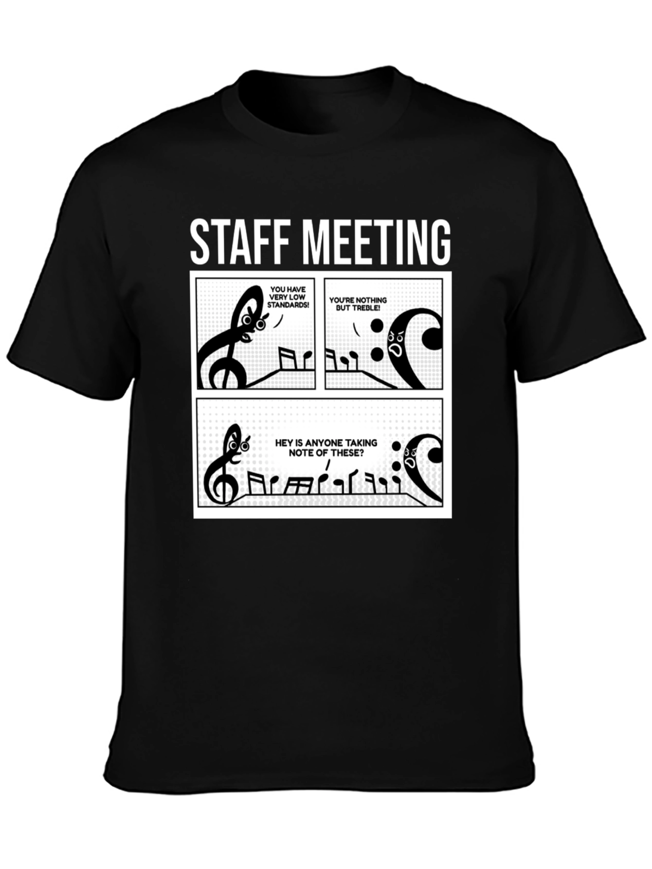Music Staff Meeting T-Shirt - Treble Humor