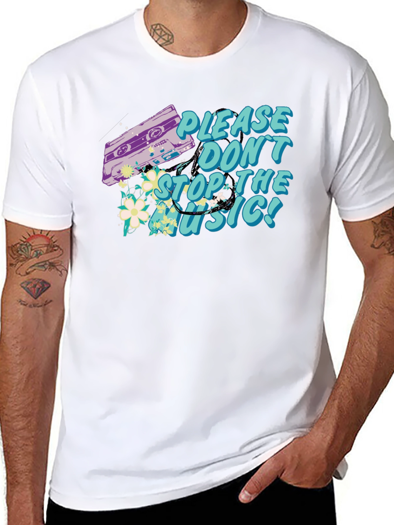 Retro Music Cassette Graphic T-Shirt
