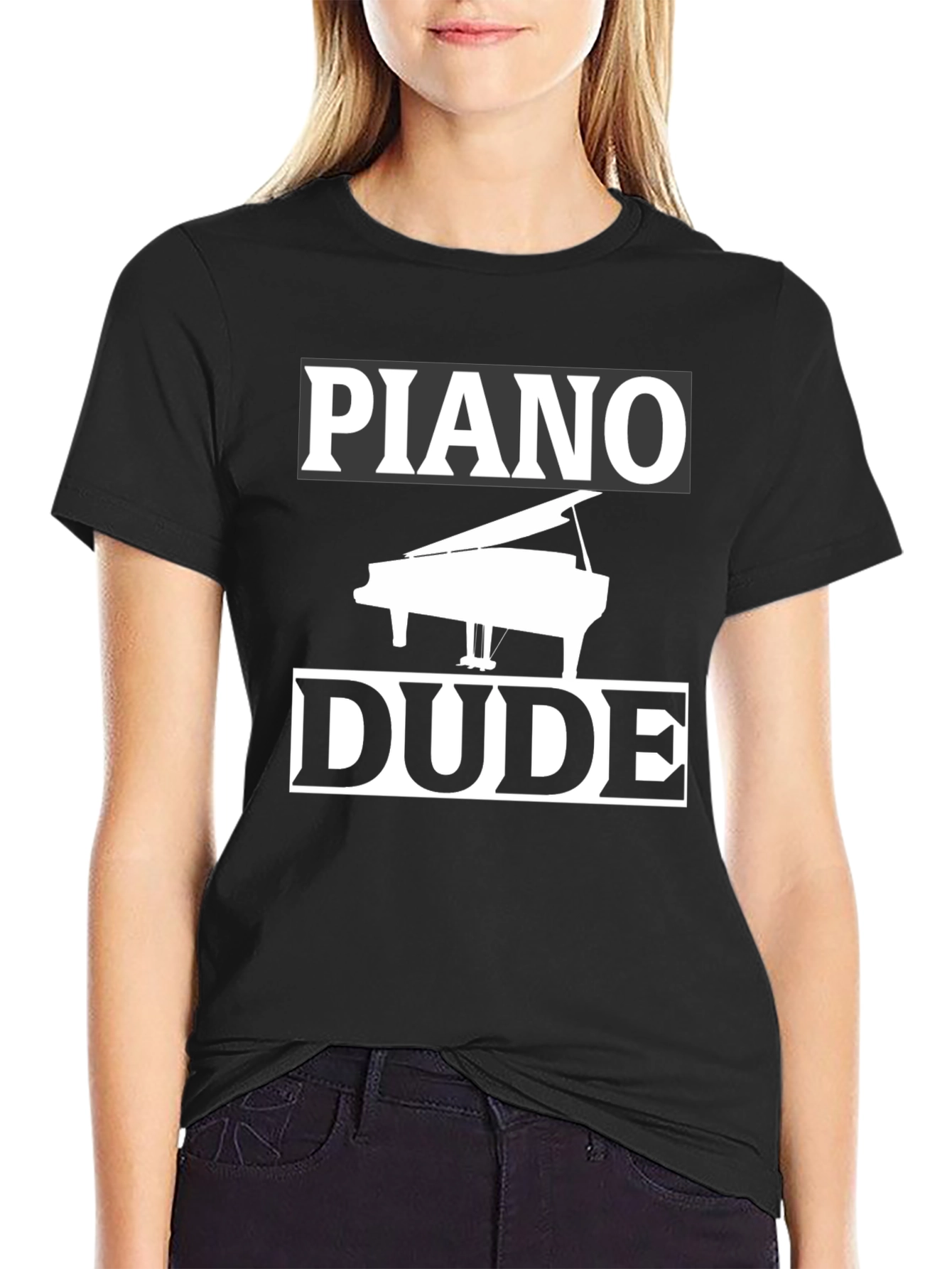 Piano Dude Black Graphic T-Shirt