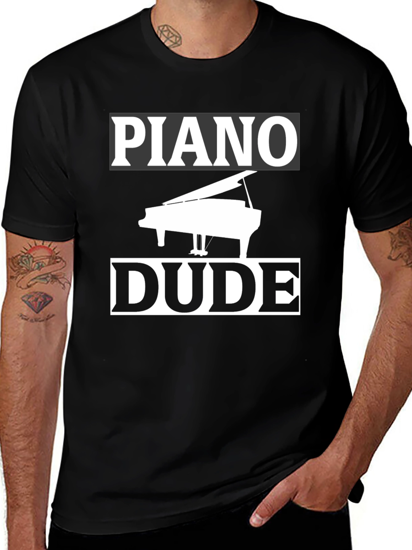 Piano Dude Black Graphic T-Shirt