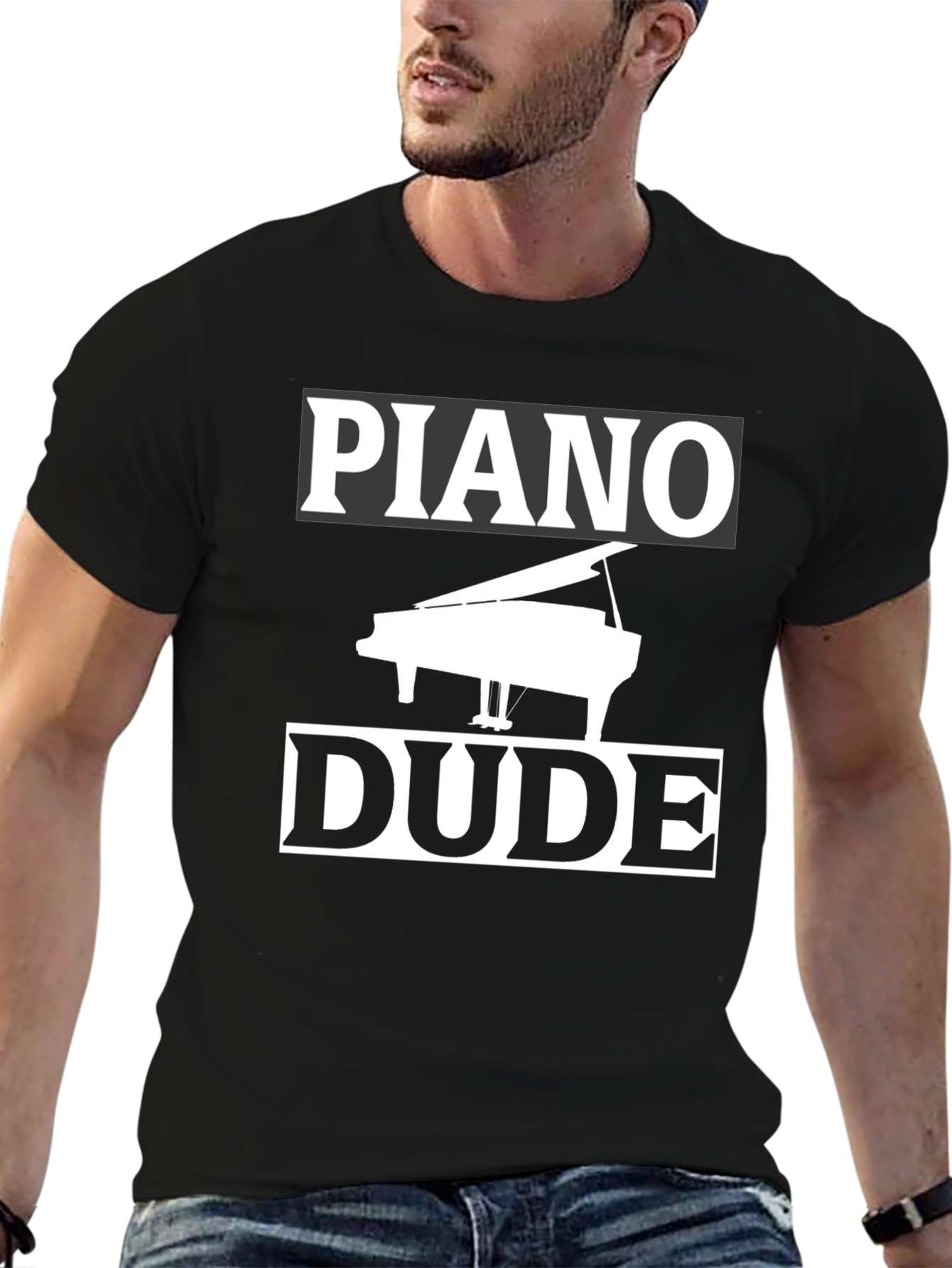 Piano Dude Black Graphic T-Shirt
