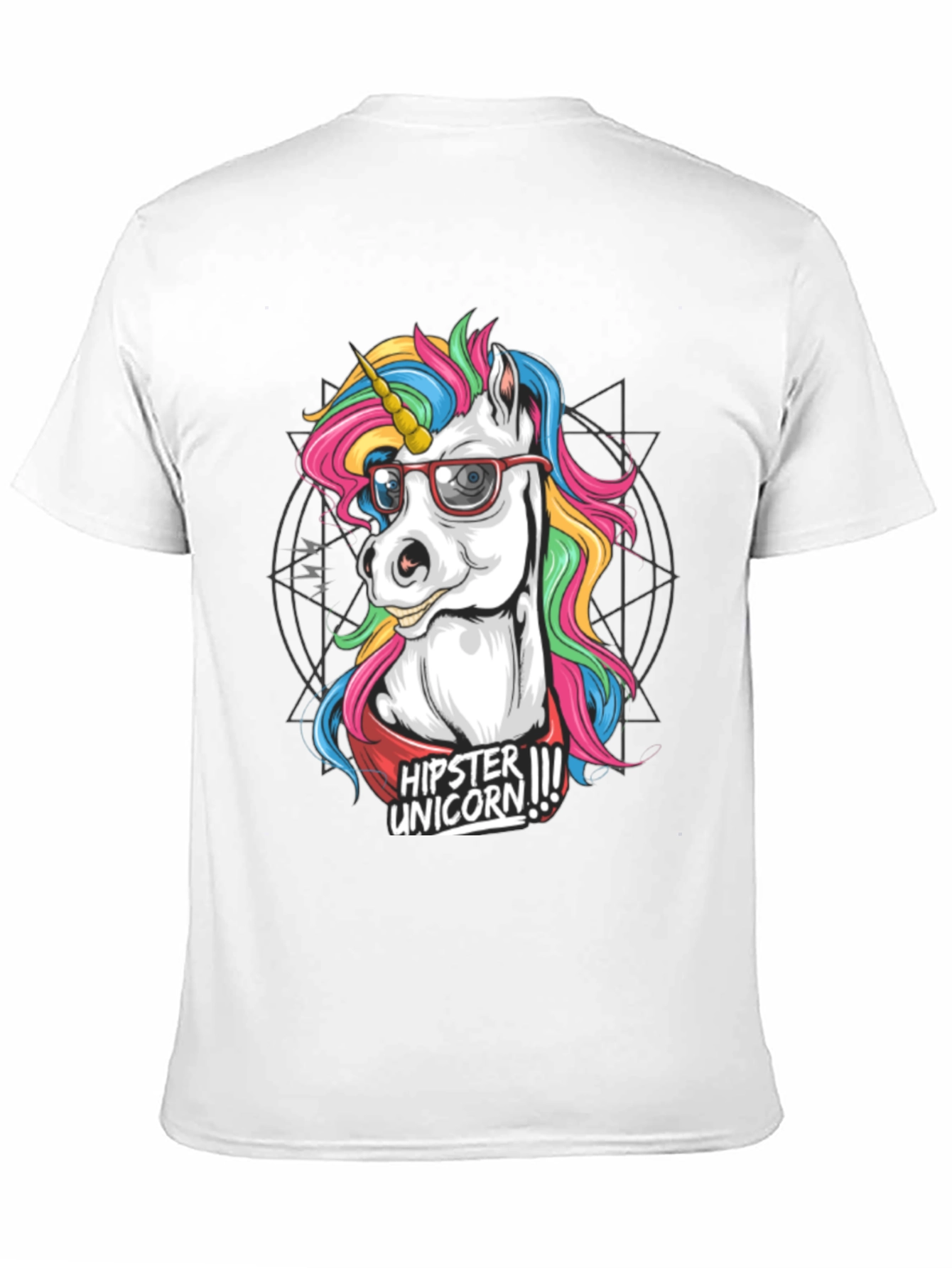 Hipster Unicorn Graphic T-Shirt - Black