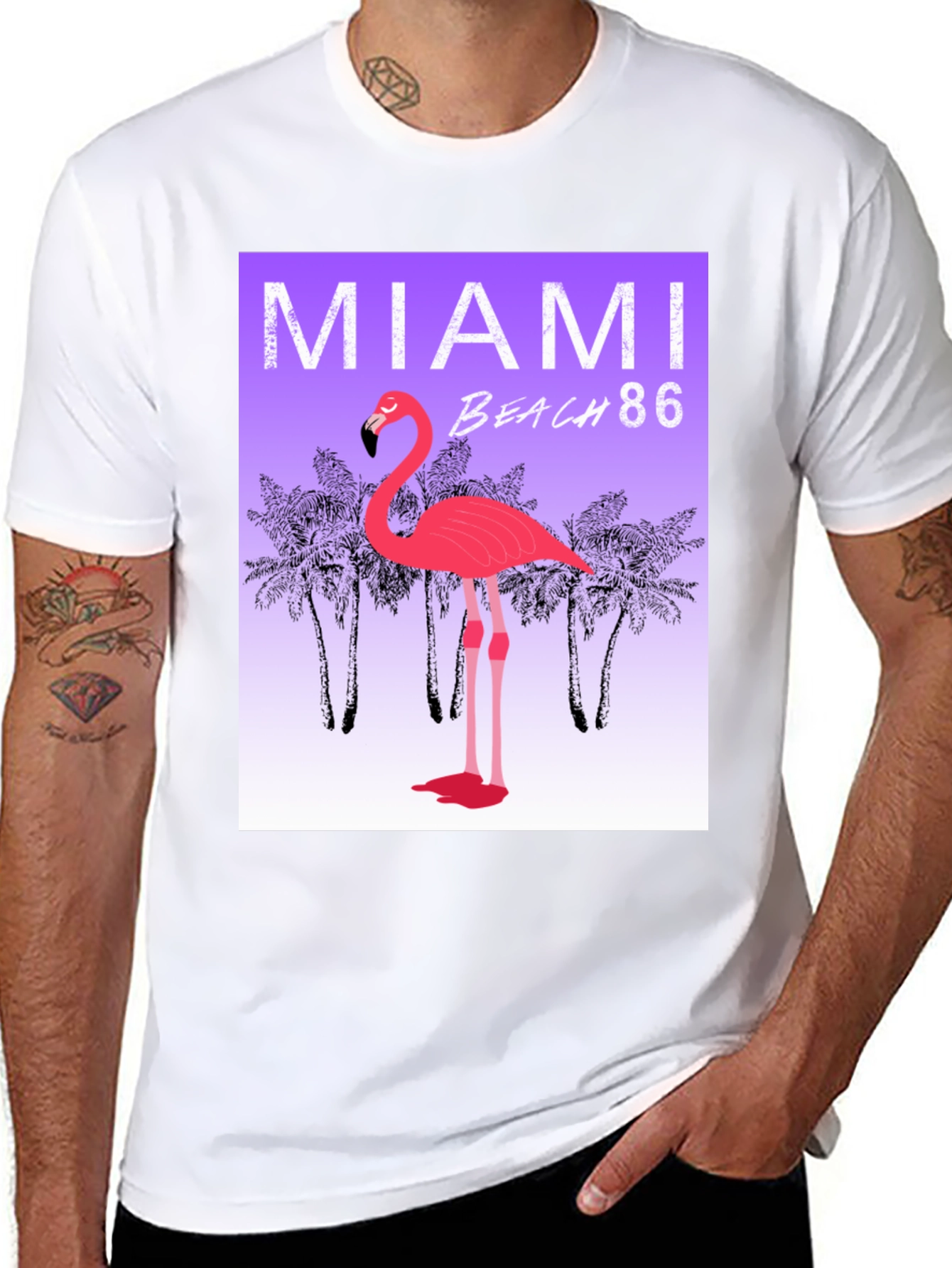 Miami Beach 86 Flamingo Graphic Tee