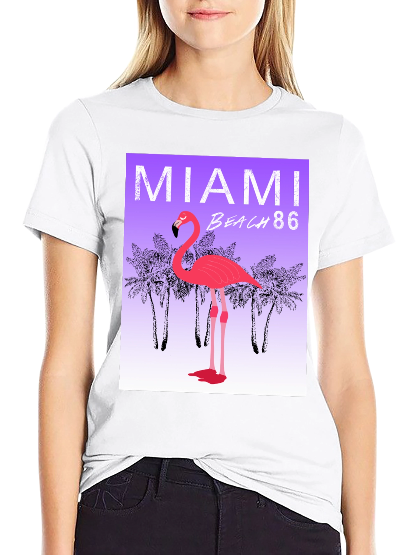 Miami Beach 86 Flamingo Graphic Tee
