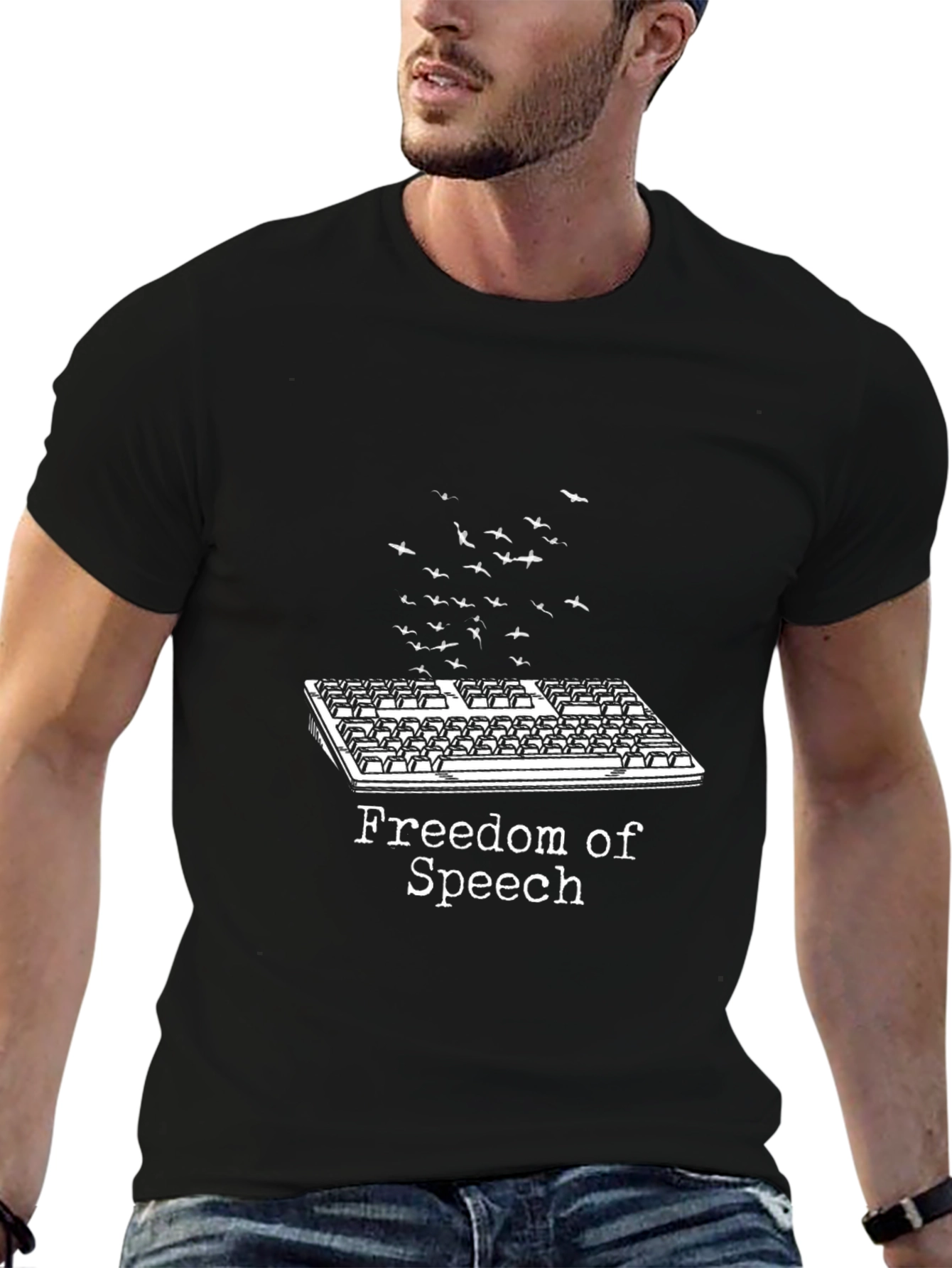 Freedom of Speech Keyboard Bird T-Shirt