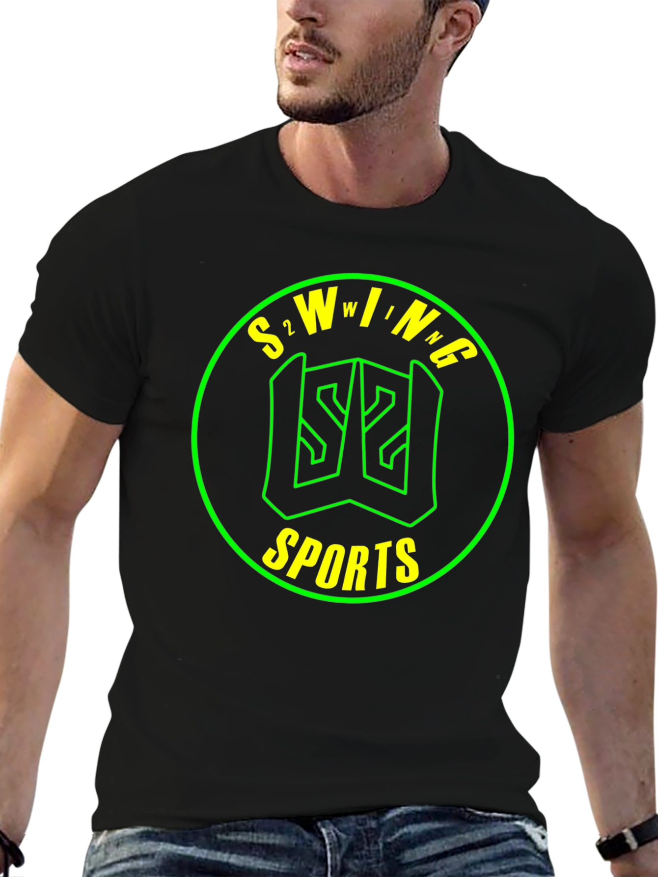 S2WING Sports Graphic Tee - Black