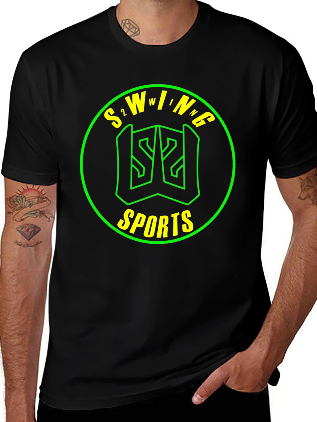 S2WING Sports Graphic Tee - Black