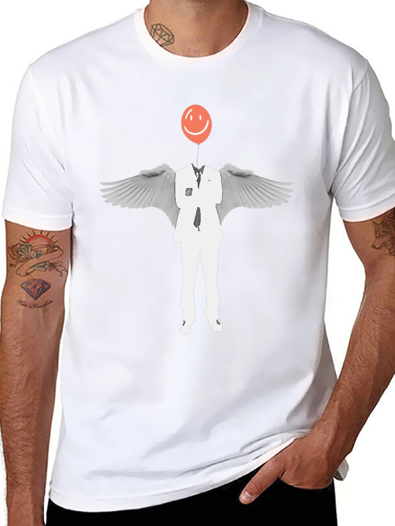 Whimsical Angel Balloon Head T-Shirt