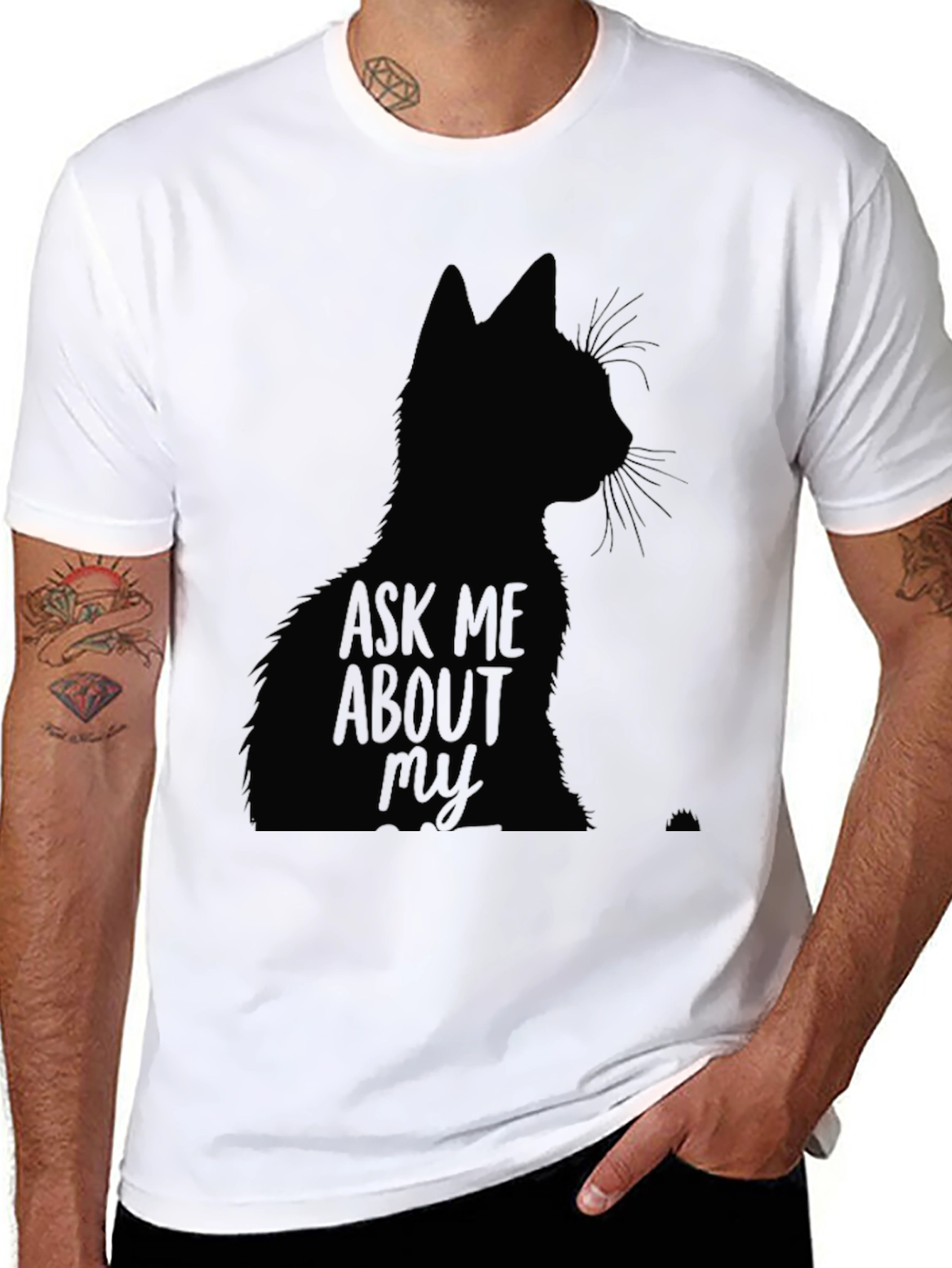 Ask Me About My Cat Black T-Shirt