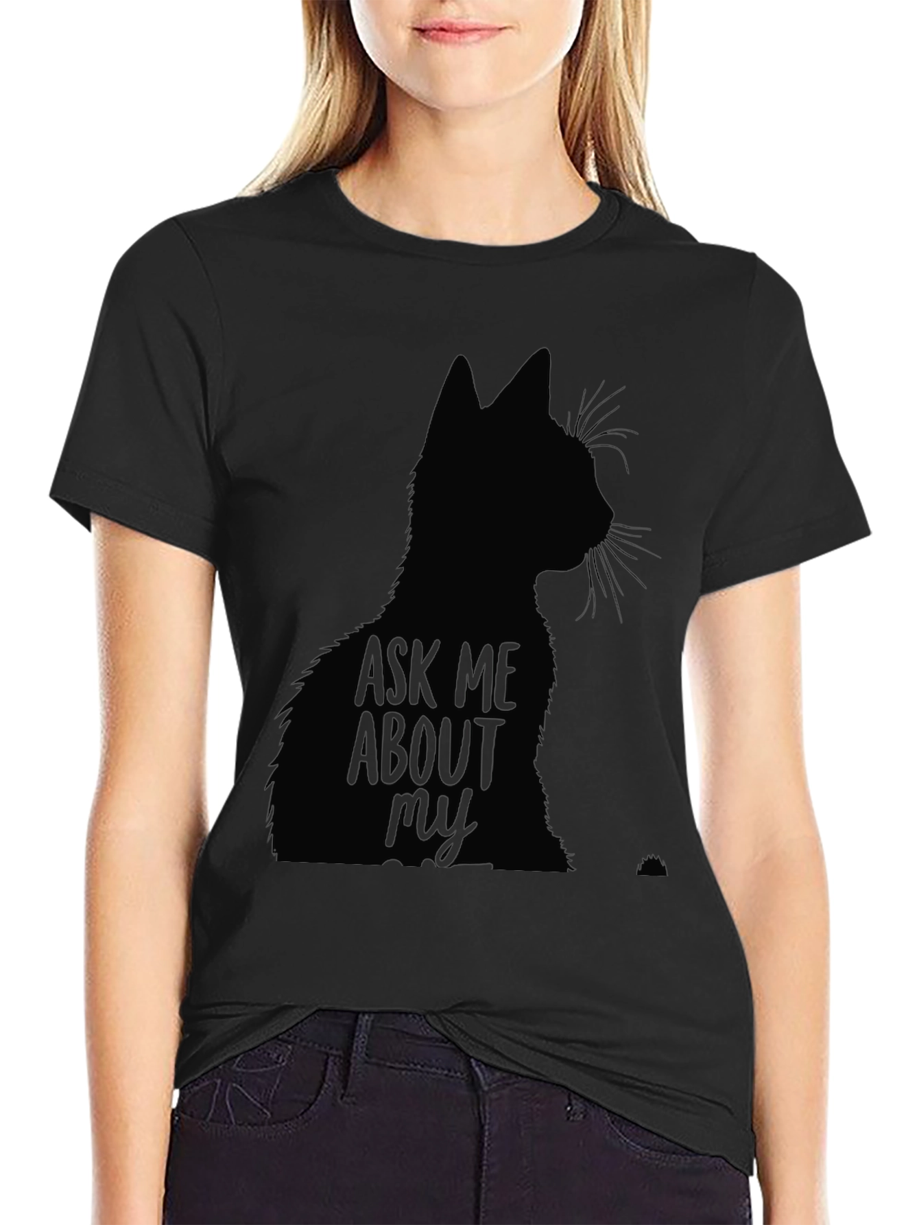 Ask Me About My Cat Black T-Shirt