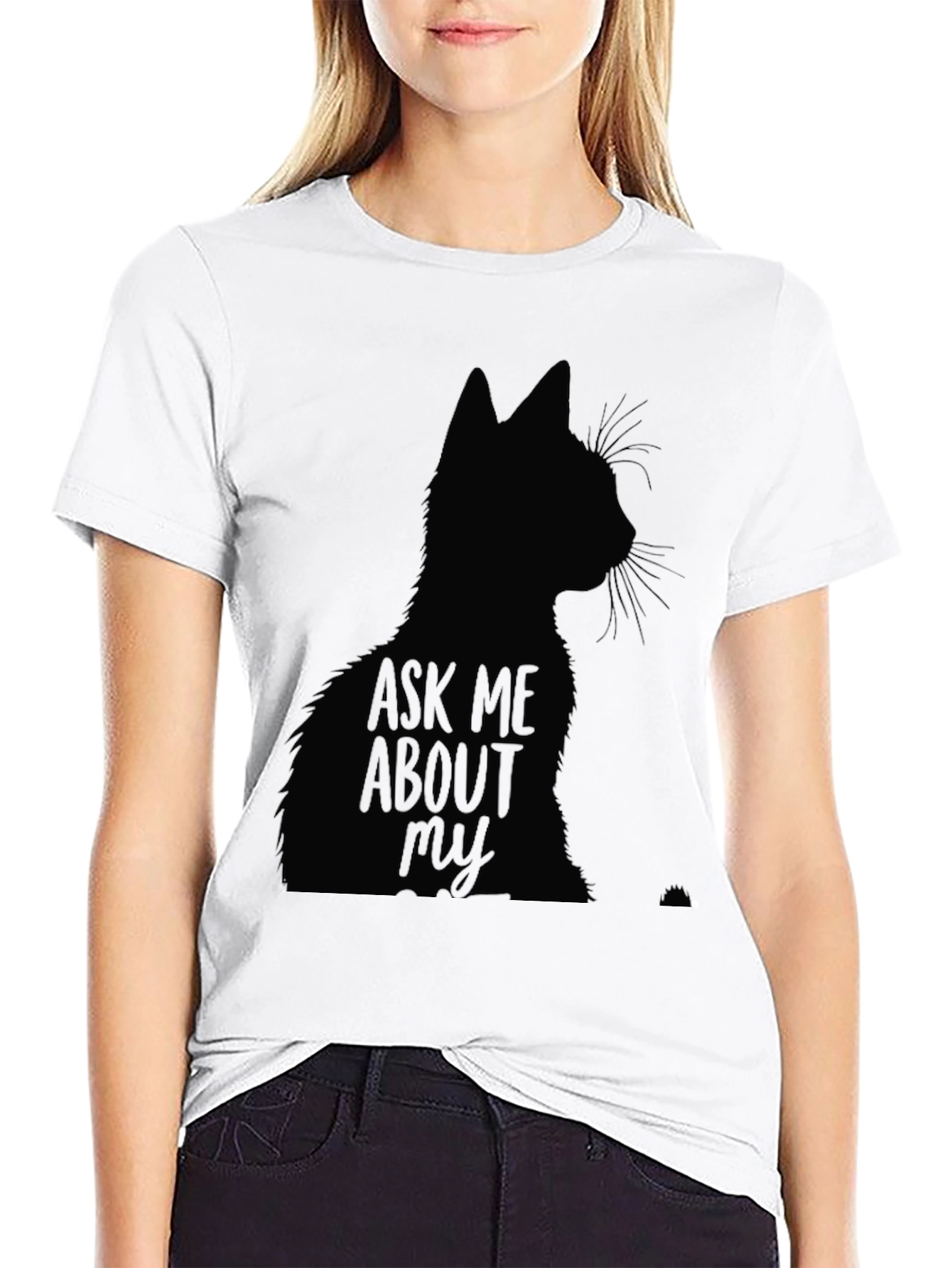 Ask Me About My Cat Black T-Shirt