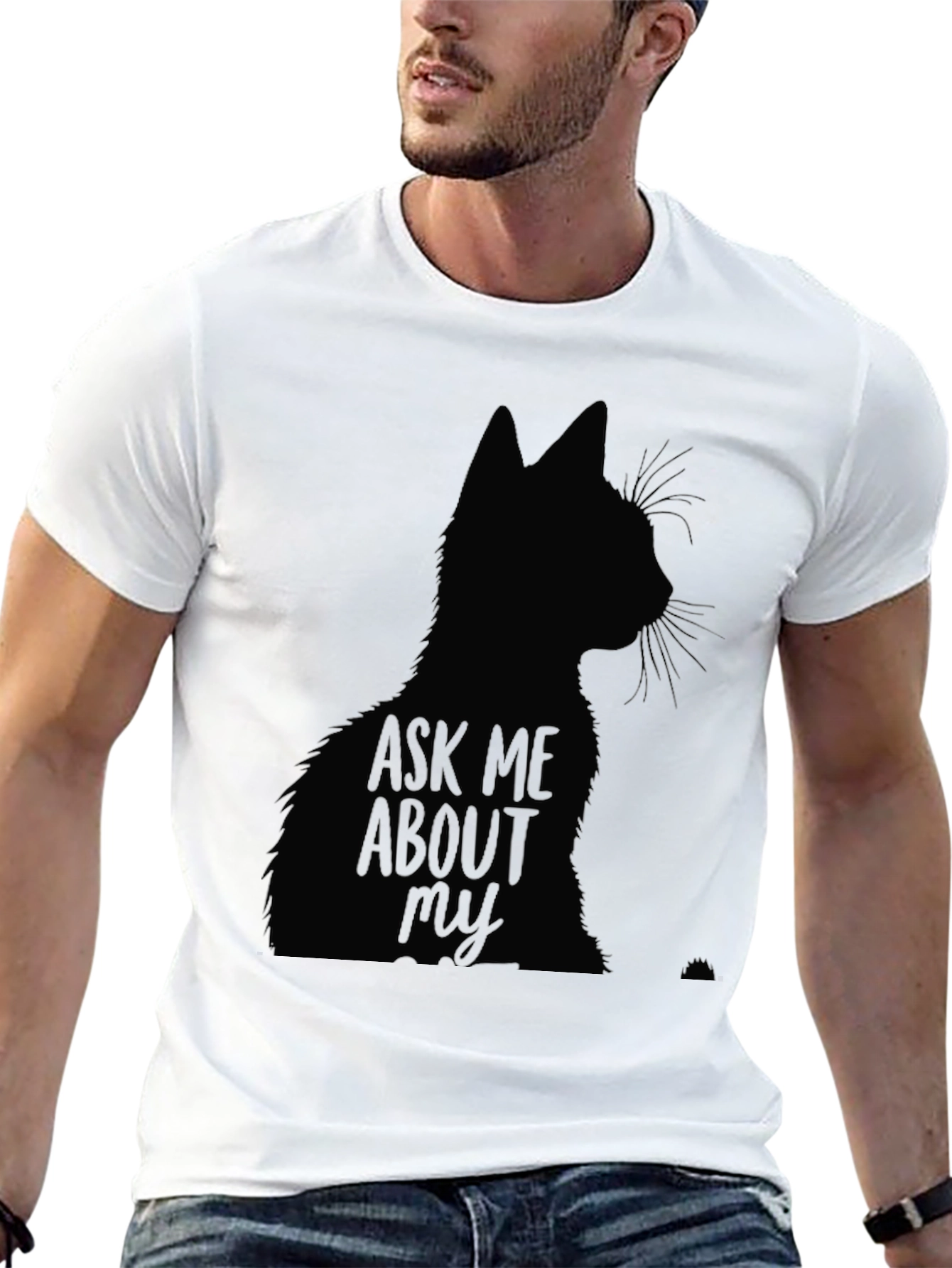 Ask Me About My Cat Black T-Shirt