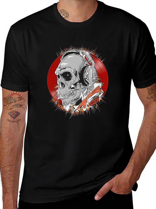 Skull DJ Graphic Tee - Dark Style