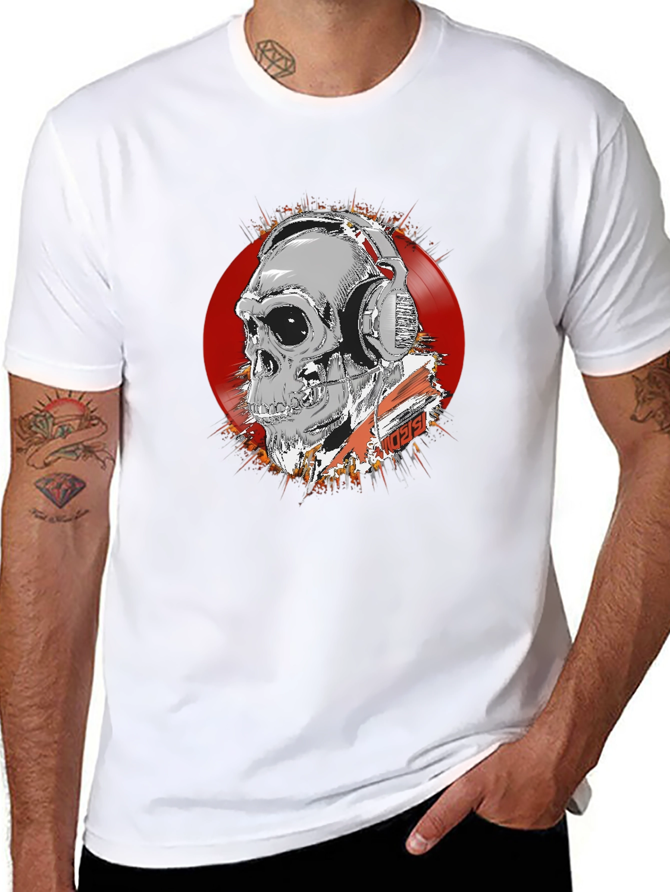 Skull DJ Graphic Tee - Dark Style