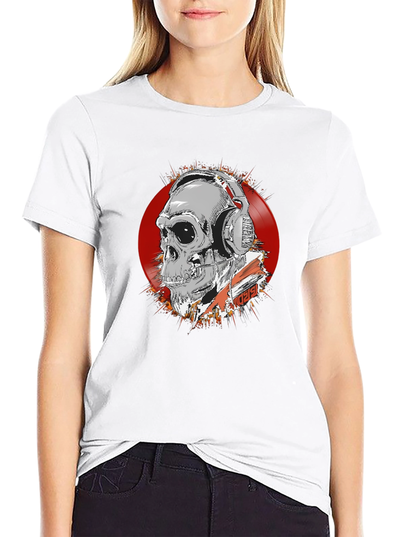 Skull DJ Graphic Tee - Dark Style