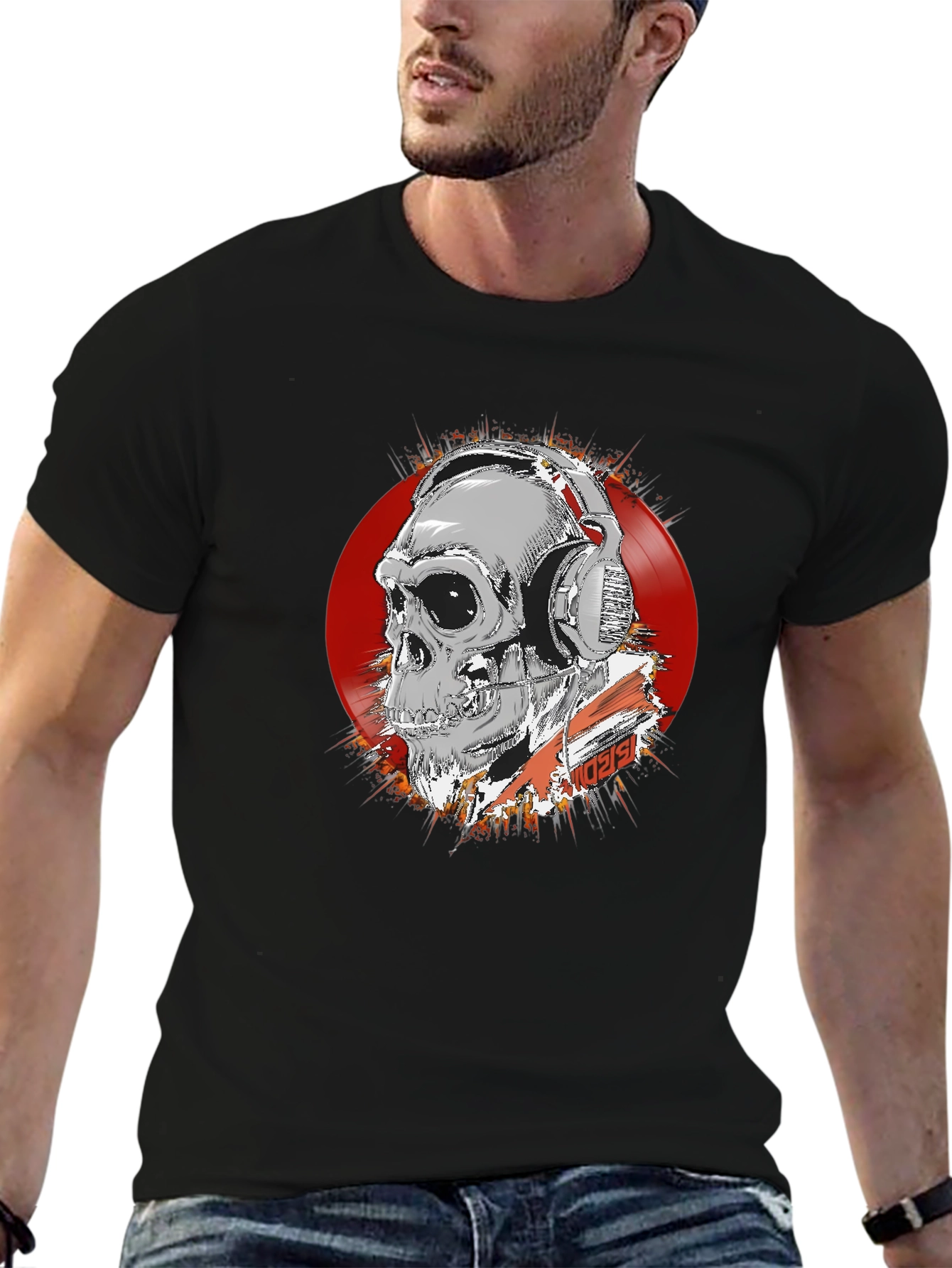 Skull DJ Graphic Tee - Dark Style