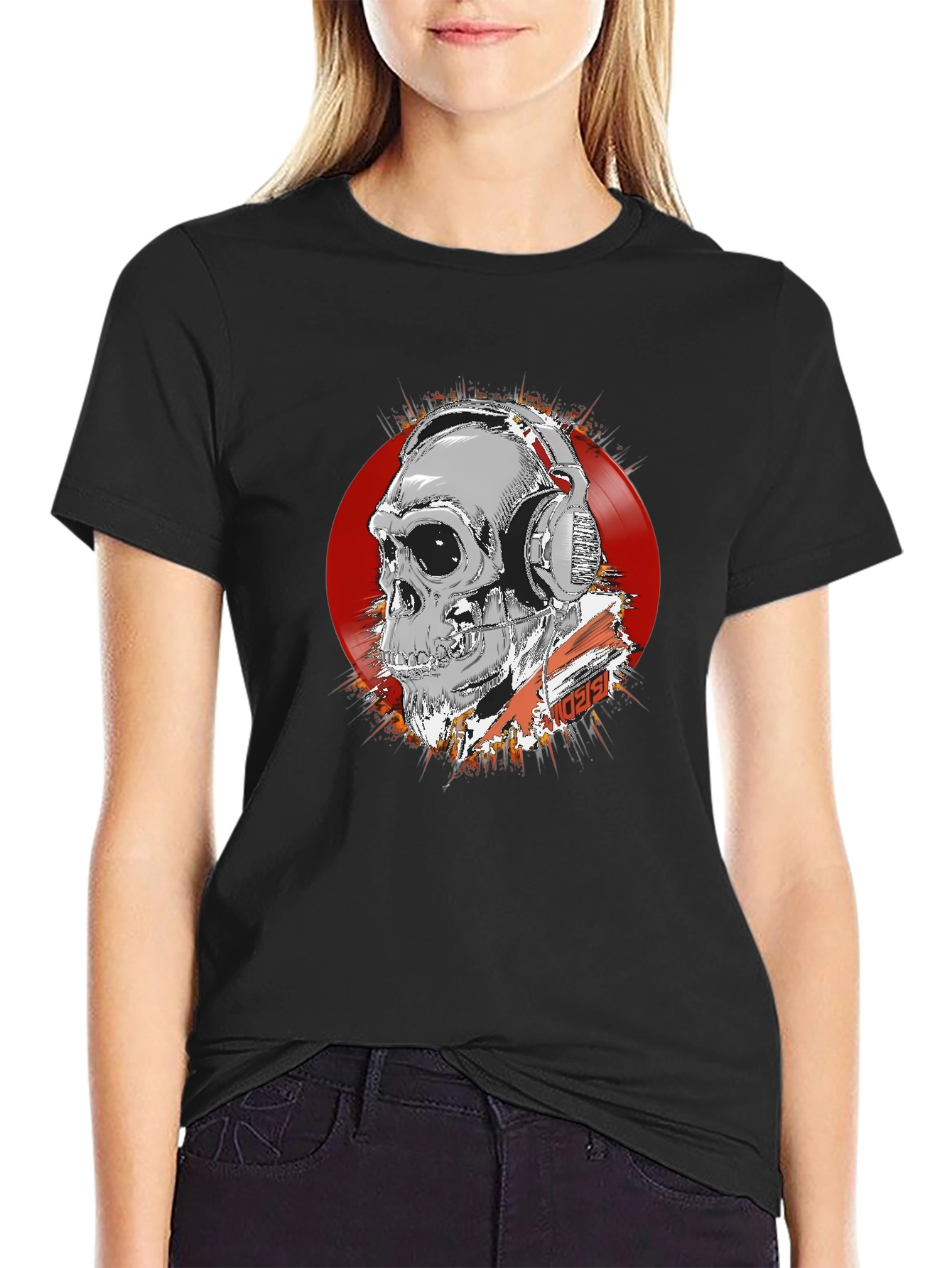 Skull DJ Graphic Tee - Dark Style