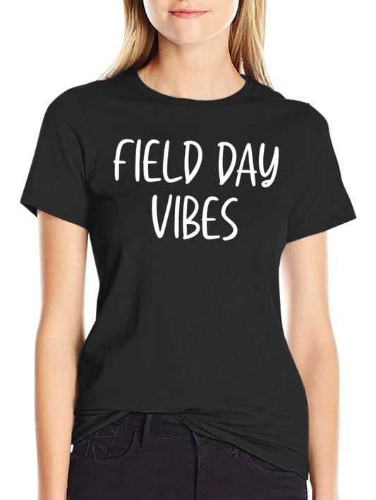 Field Day Vibes Graphic Tee - Casual Black T-Shirt