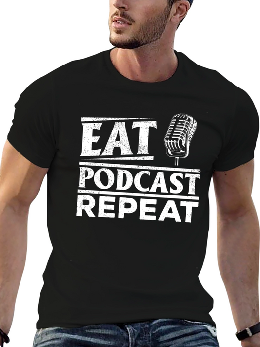 Eat Podcast Repeat Graphic Tee