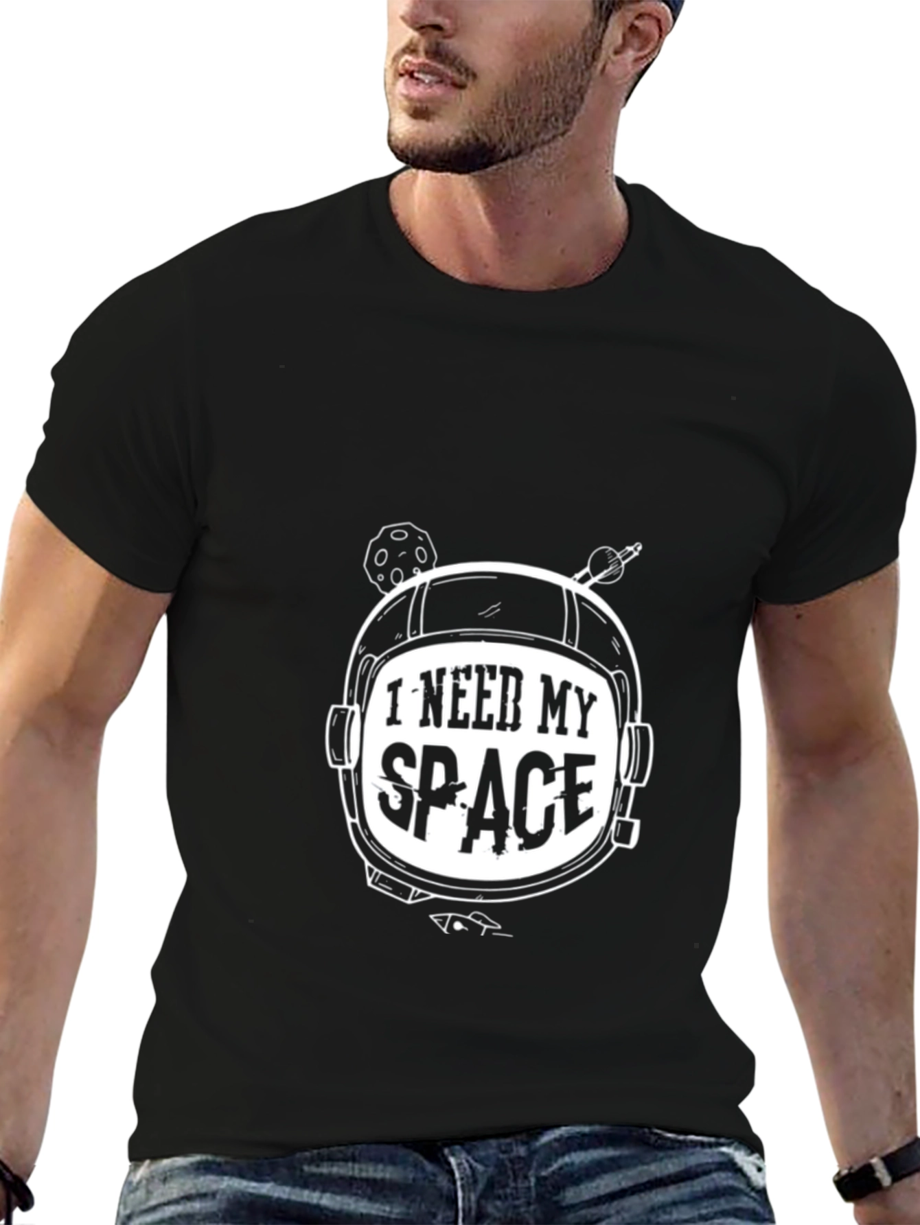 I Need My Space Astronaut Helmet Graphic T-Shirt
