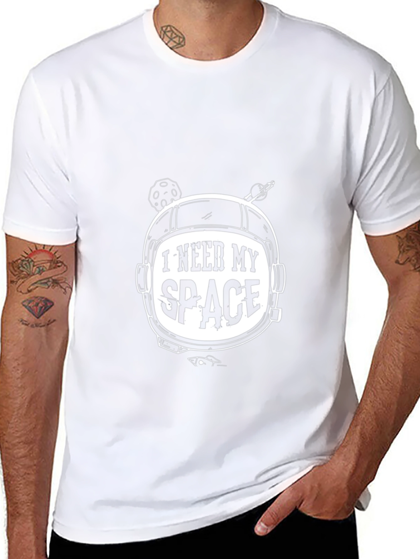 I Need My Space Astronaut Helmet Graphic T-Shirt