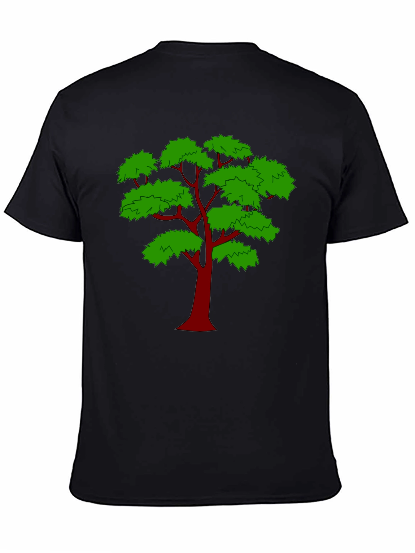 Unique Tree Graphic Print Black T-Shirt