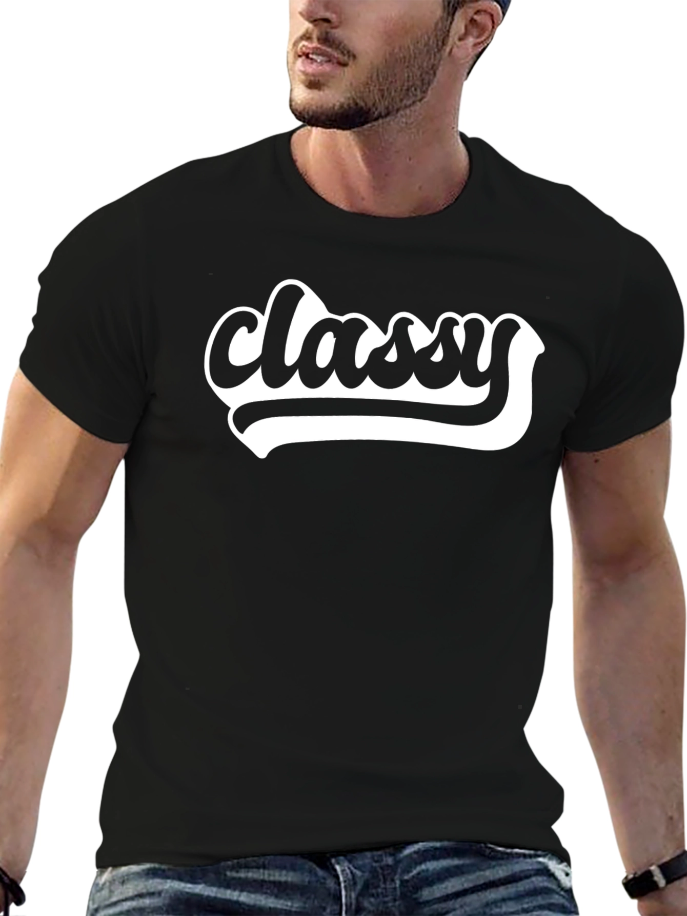 Classy Black Graphic T-Shirt