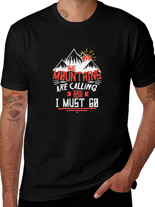 Mountains are Calling Black T-Shirt