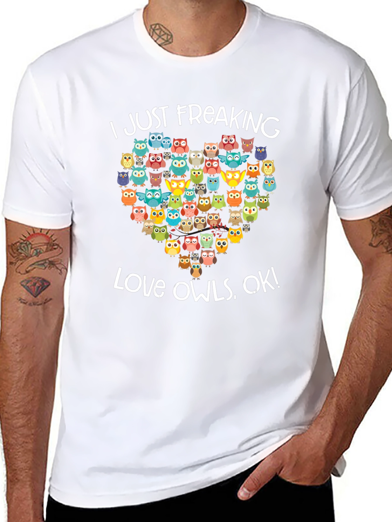 I Love Owls Graphic Tee Shirt