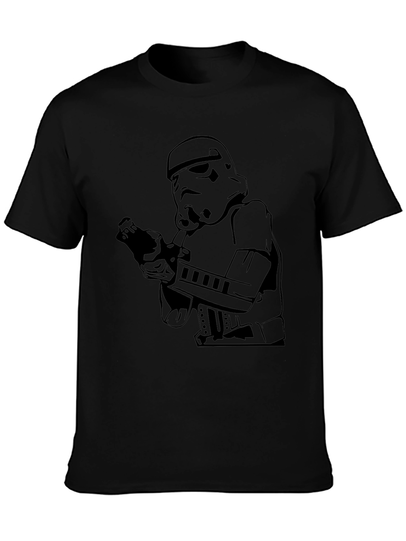 Stormtrooper Graphic Tee - Black Cotton Blend T-Shirt