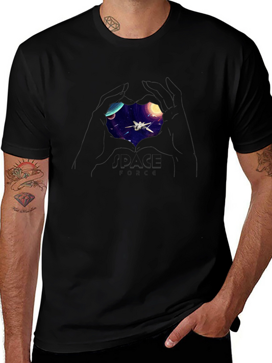 Space Force Graphic T-Shirt - Sci-Fi Heart Design