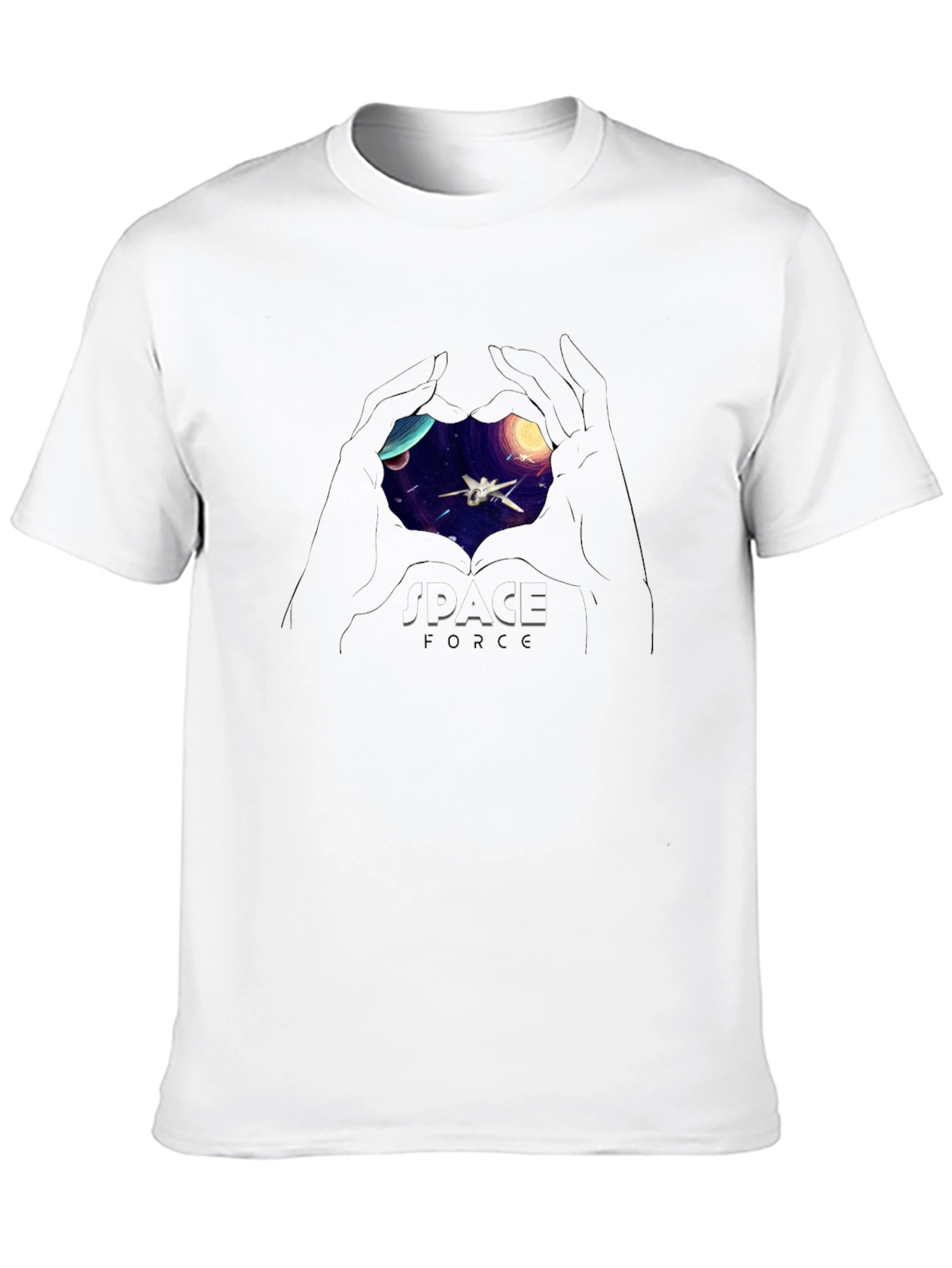 Space Force Graphic T-Shirt - Sci-Fi Heart Design
