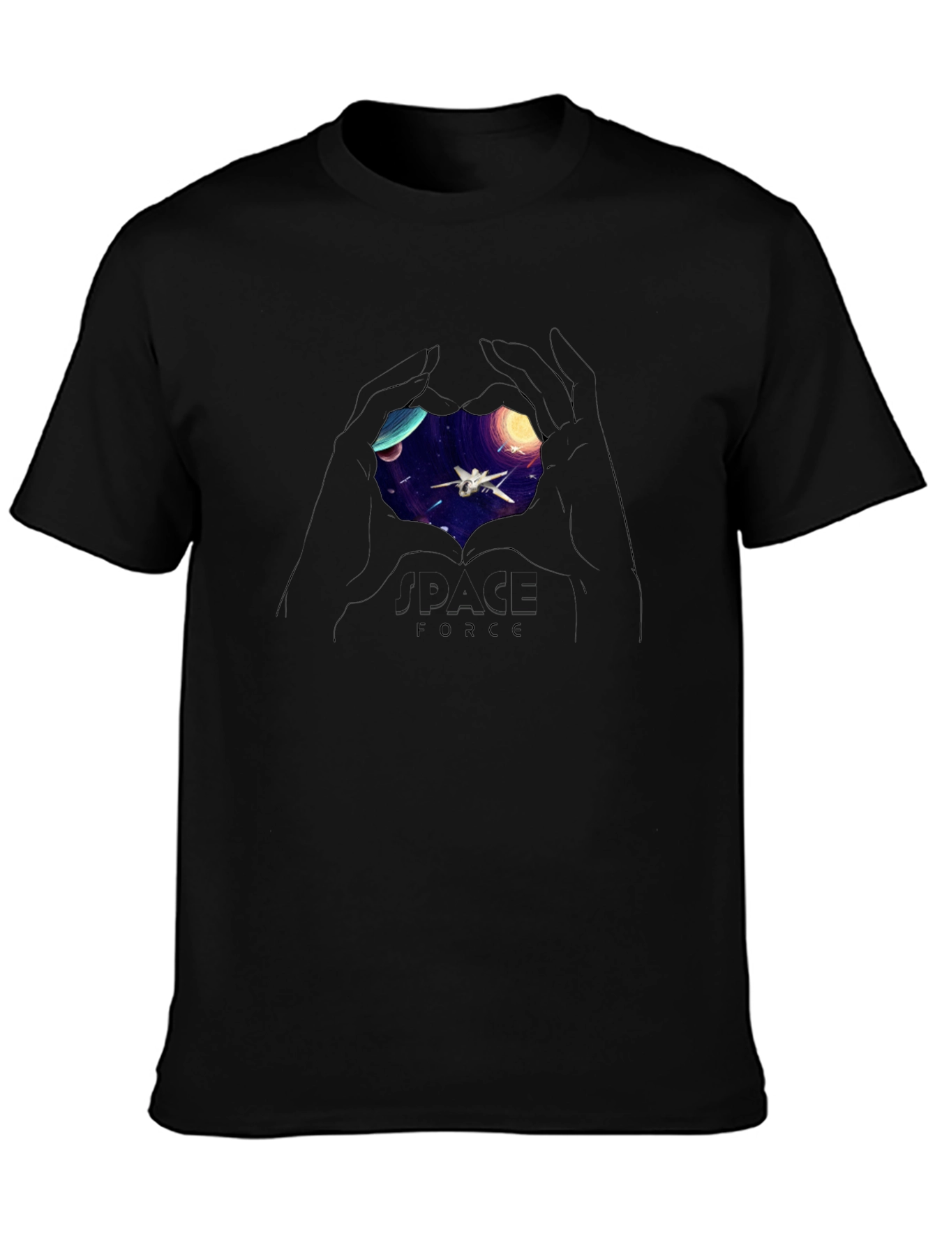 Space Force Graphic T-Shirt - Sci-Fi Heart Design