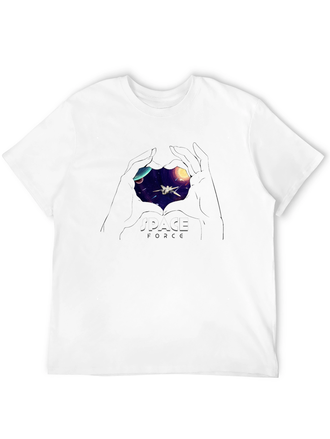 Space Force Graphic T-Shirt - Sci-Fi Heart Design