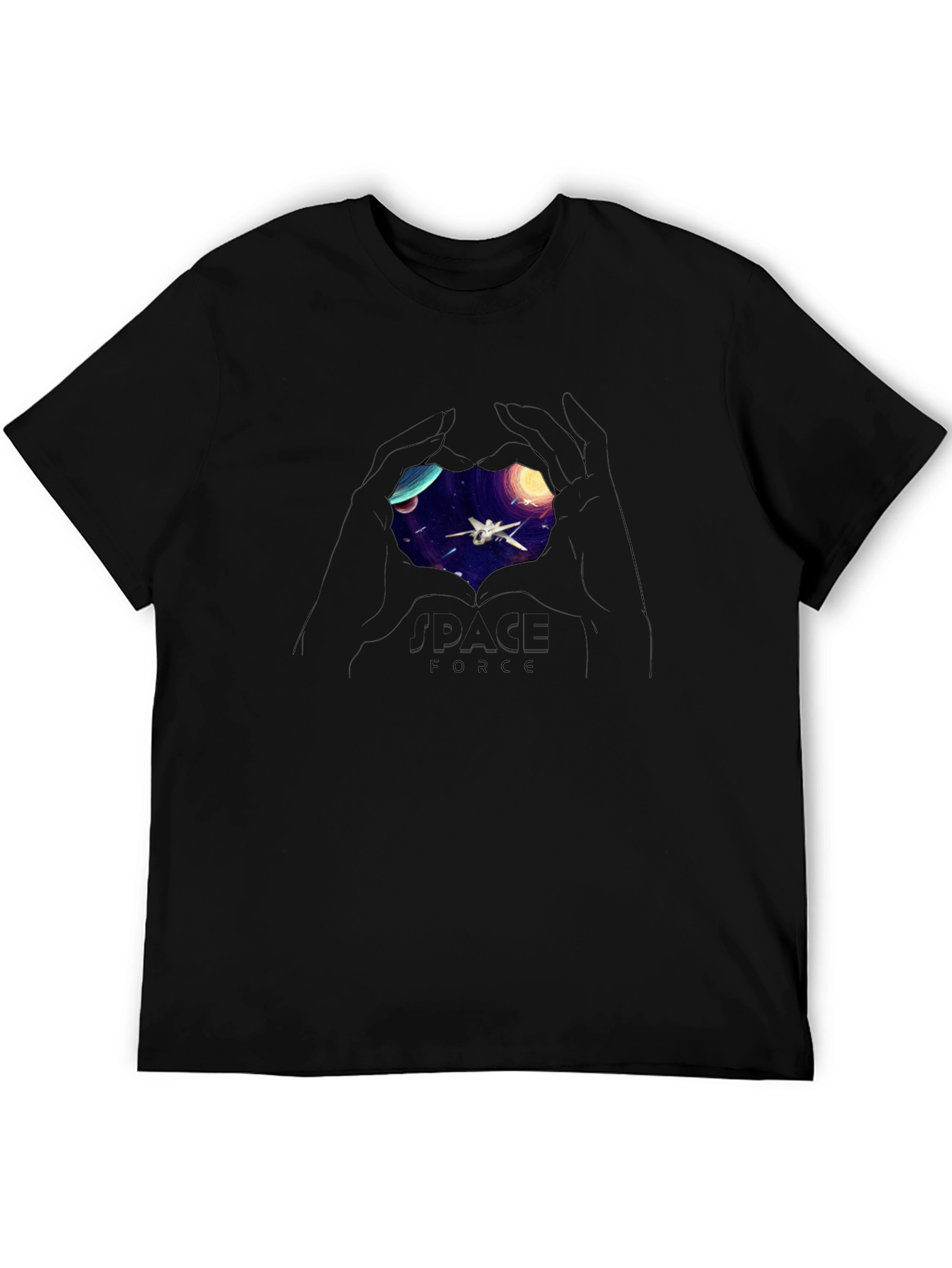 Space Force Graphic T-Shirt - Sci-Fi Heart Design