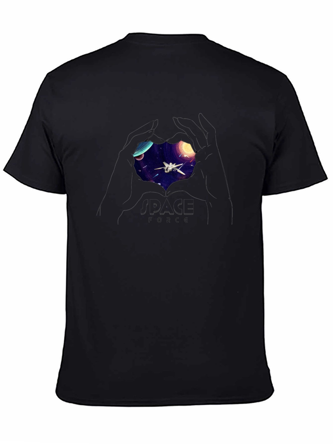 Space Force Graphic T-Shirt - Sci-Fi Heart Design