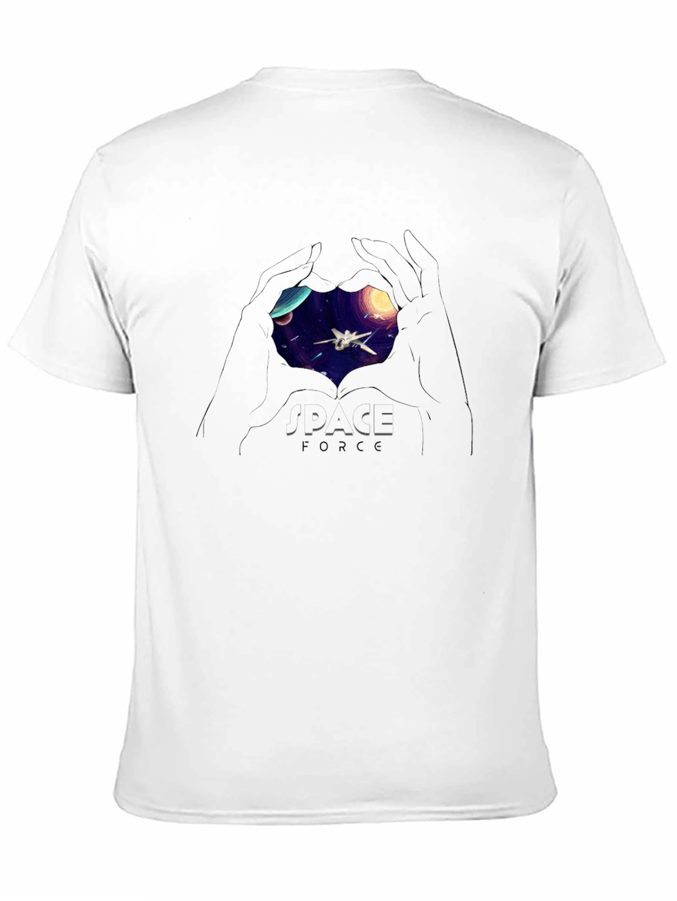 Space Force Graphic T-Shirt - Sci-Fi Heart Design